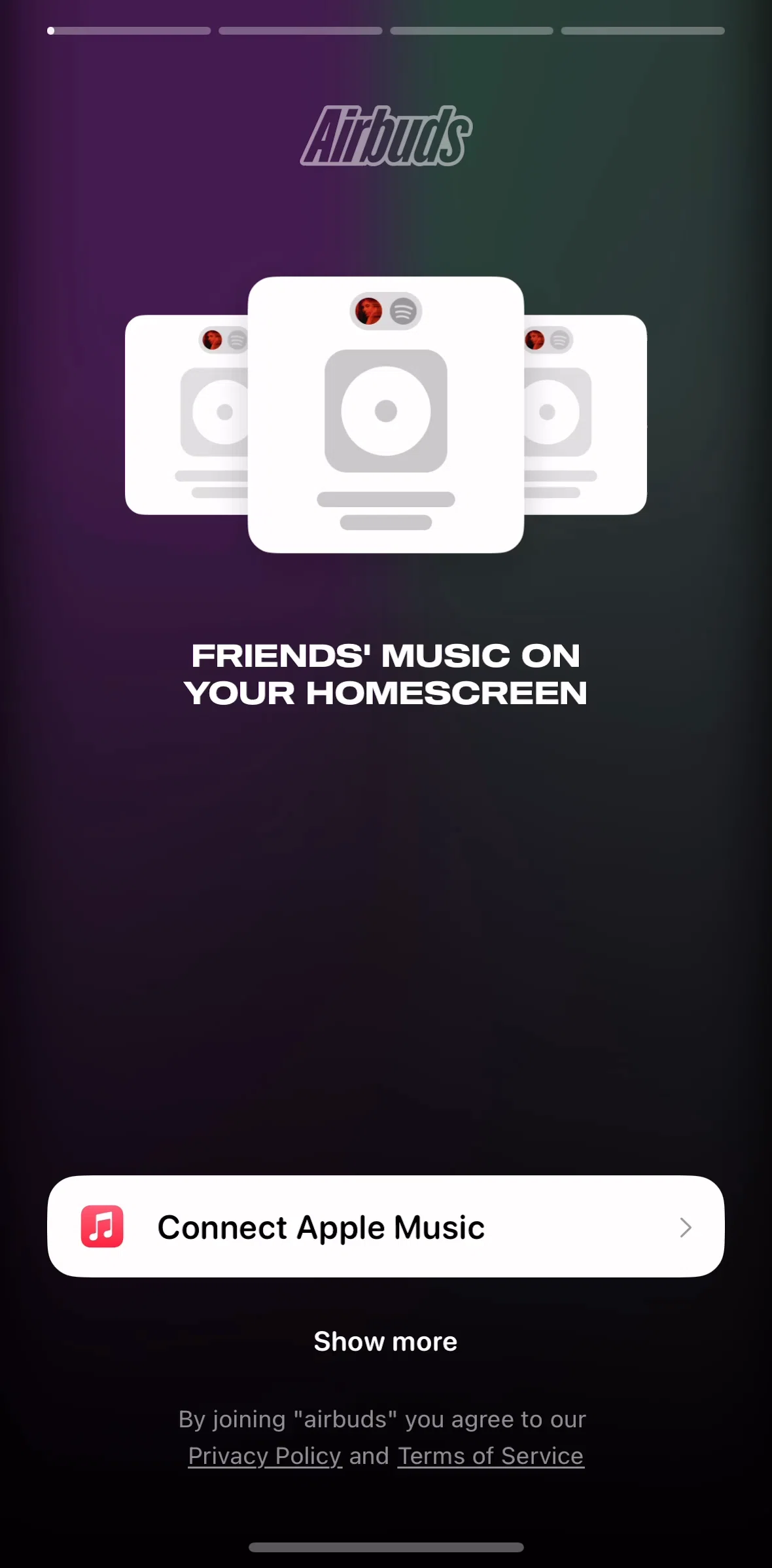 Airbuds Widget Screen screen in the Onboarding flow