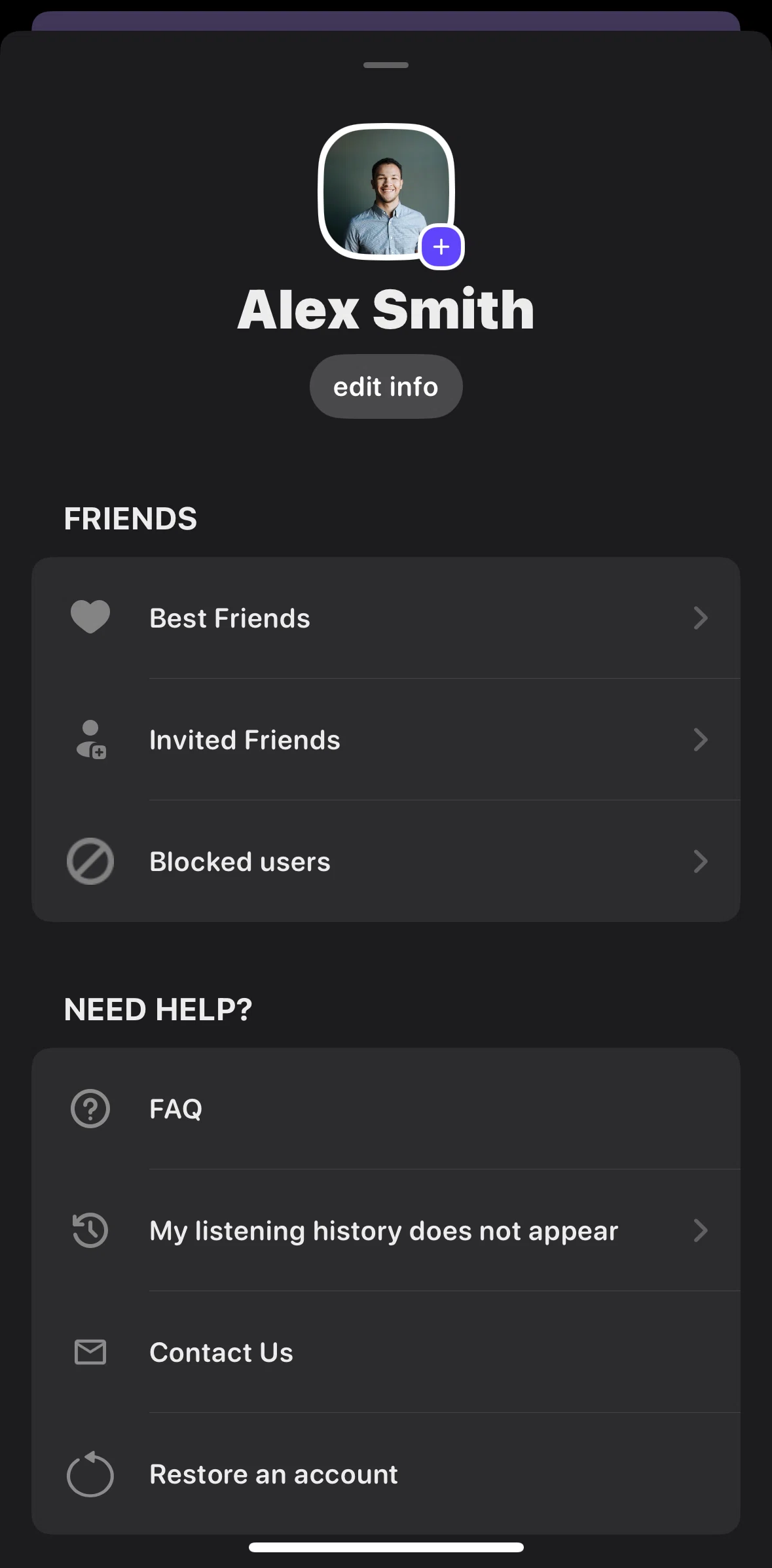 Airbuds Widget Screen screen in the Restoring an account flow