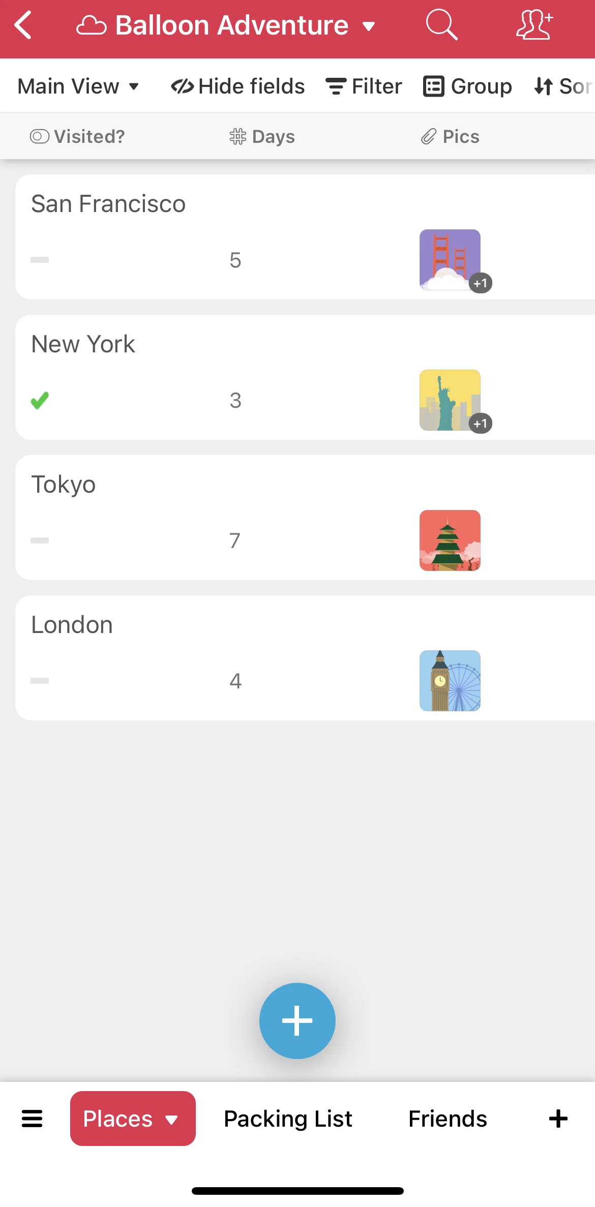 Airtable Screen screen in the Editing base flow
