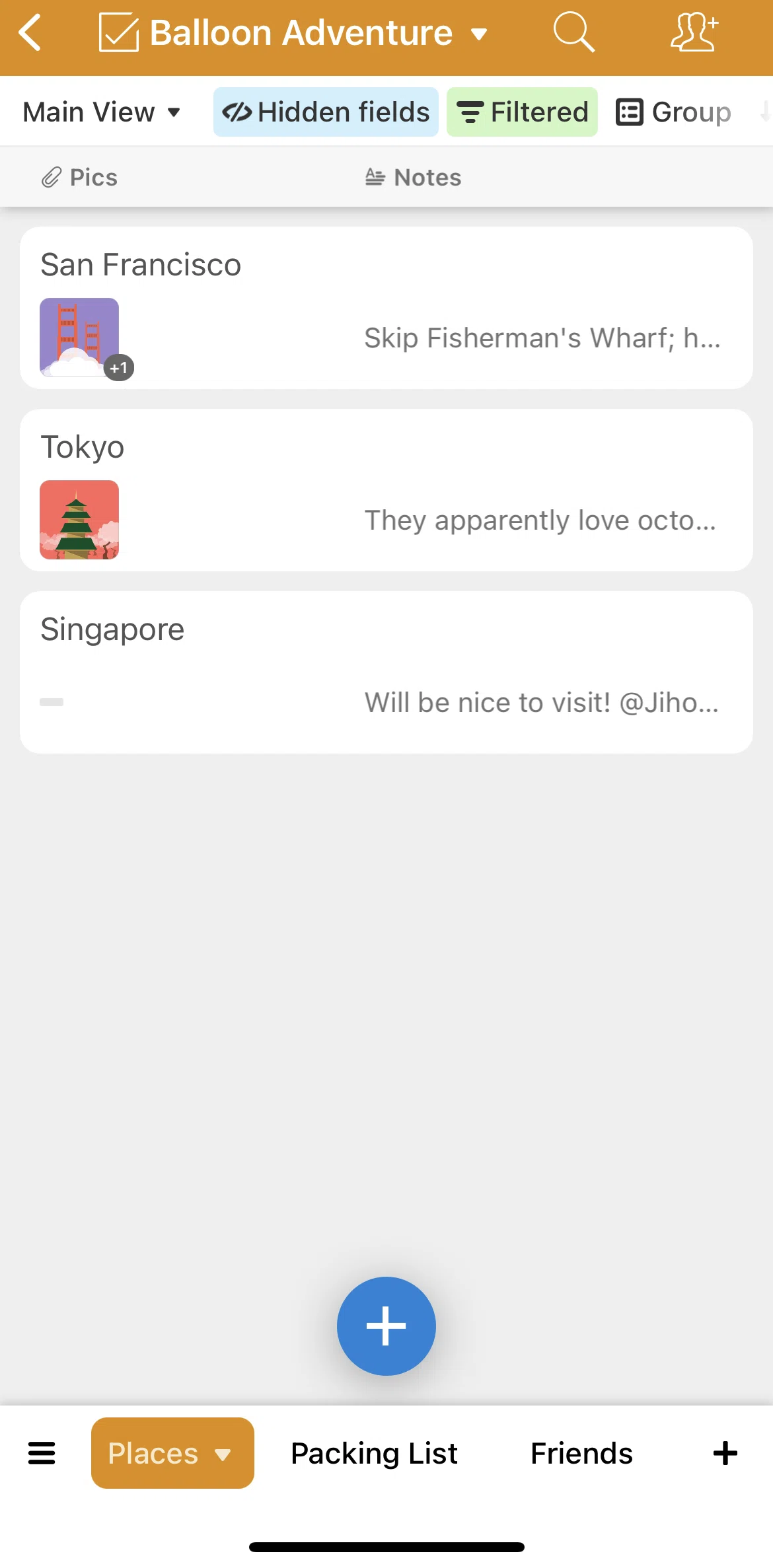 Airtable Screen screen in the Grouping records flow