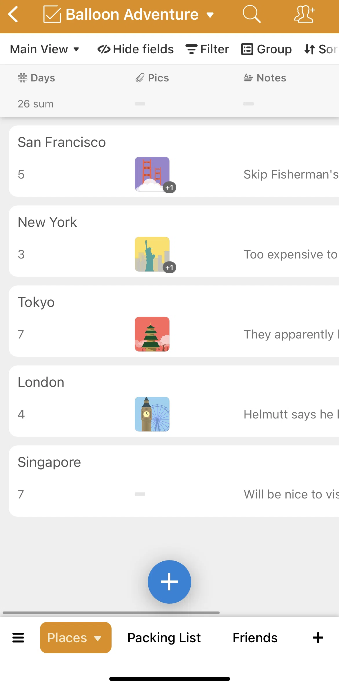Airtable Screen screen in the Hiding fields flow