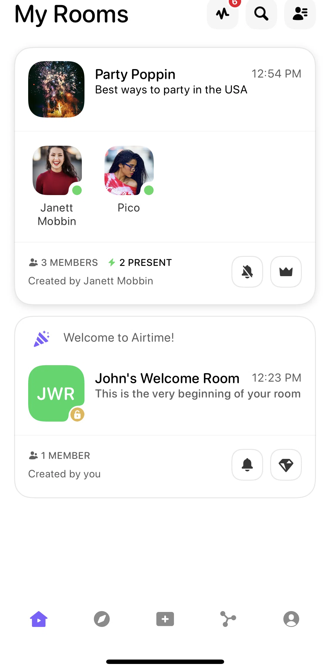 Airtime Screen screen in the Activity flow