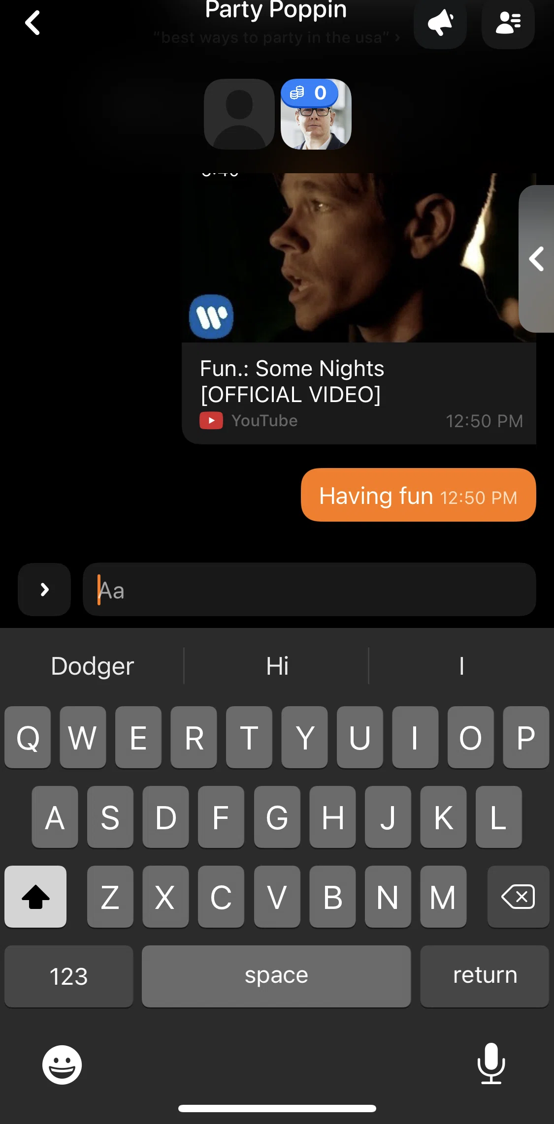 Airtime Screen screen in the Deleting a message flow