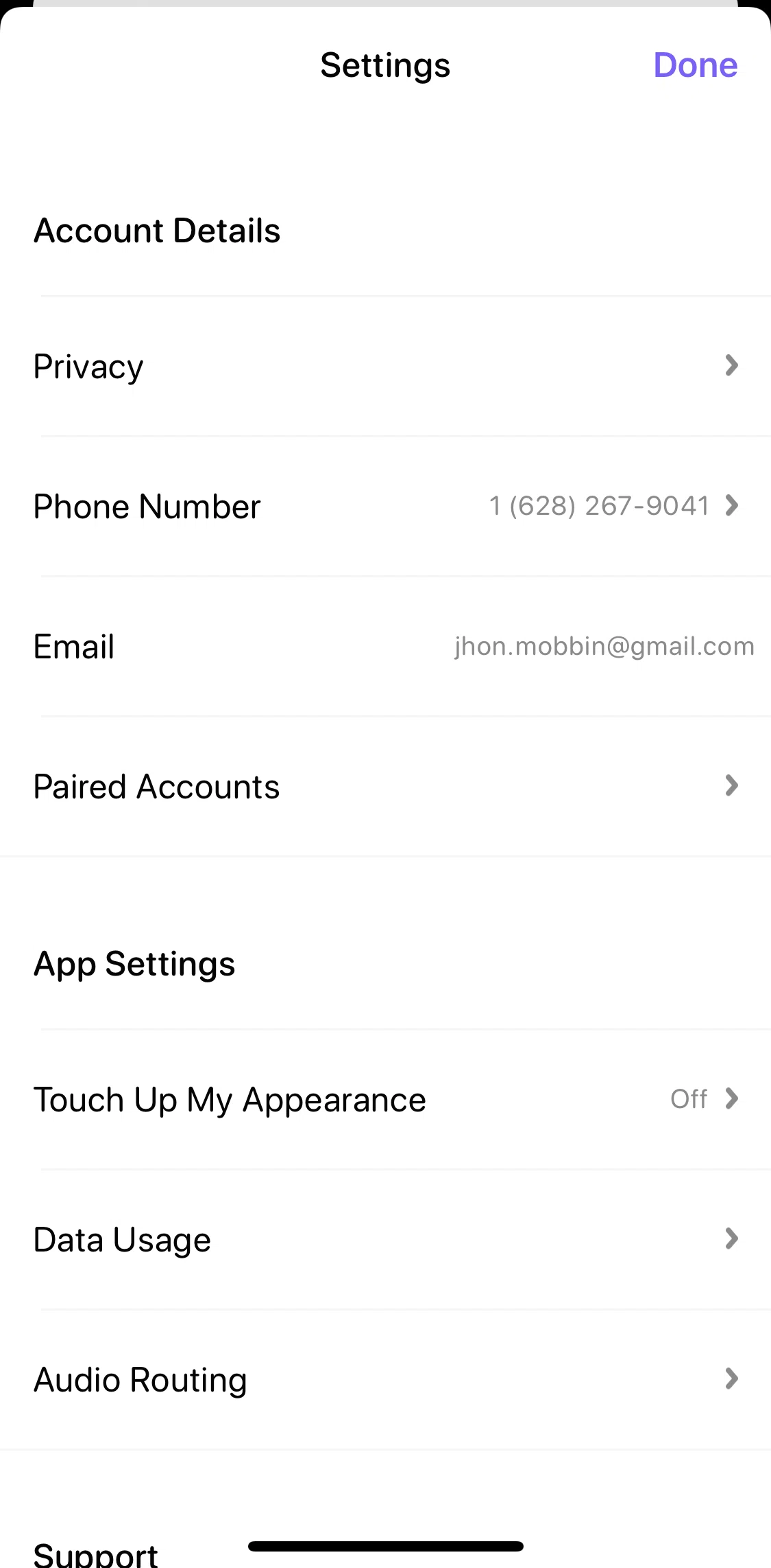Airtime Screen screen in the Enabling appearance touch up flow