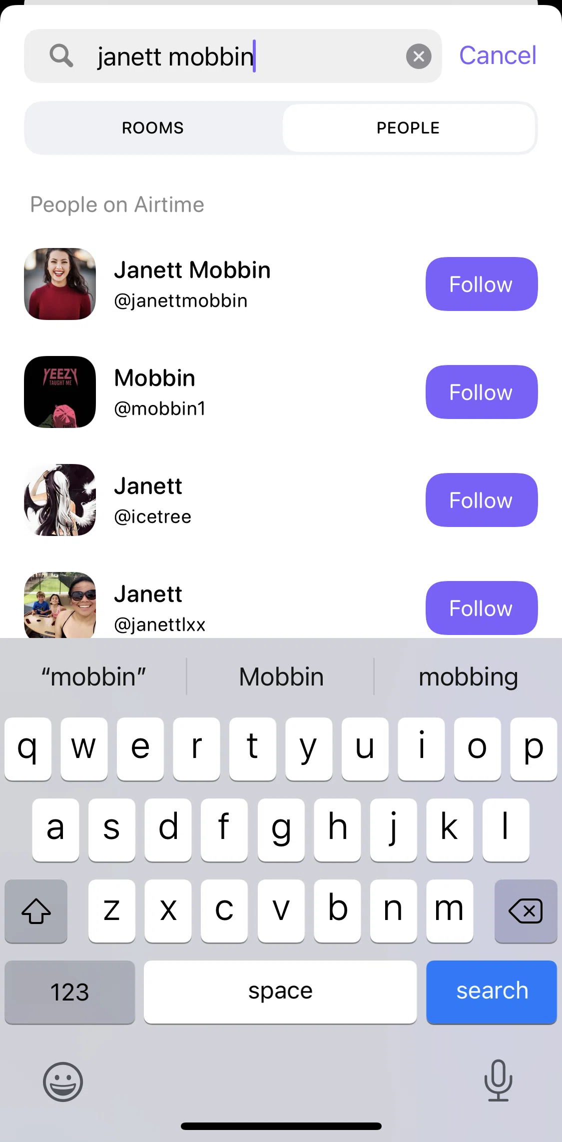 Airtime Screen screen in the Following a user flow