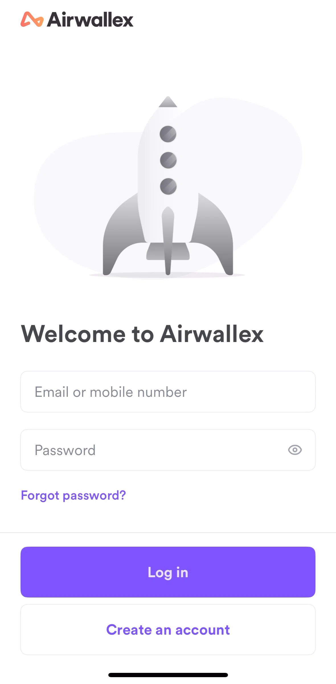 Airwallex Screen screen in the Logging in (employee) flow