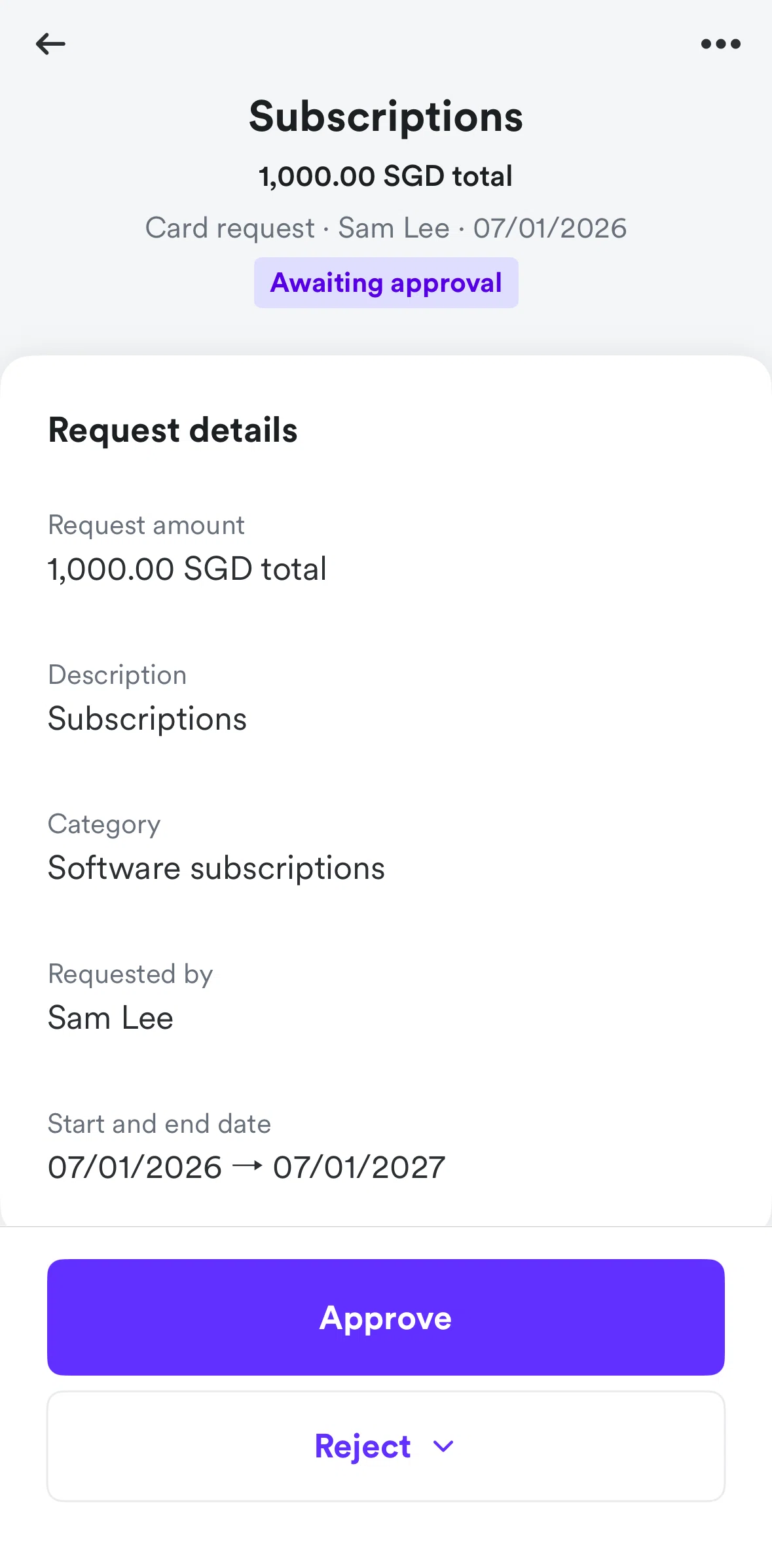 Airwallex Screen screen in the Rejecting a card request flow