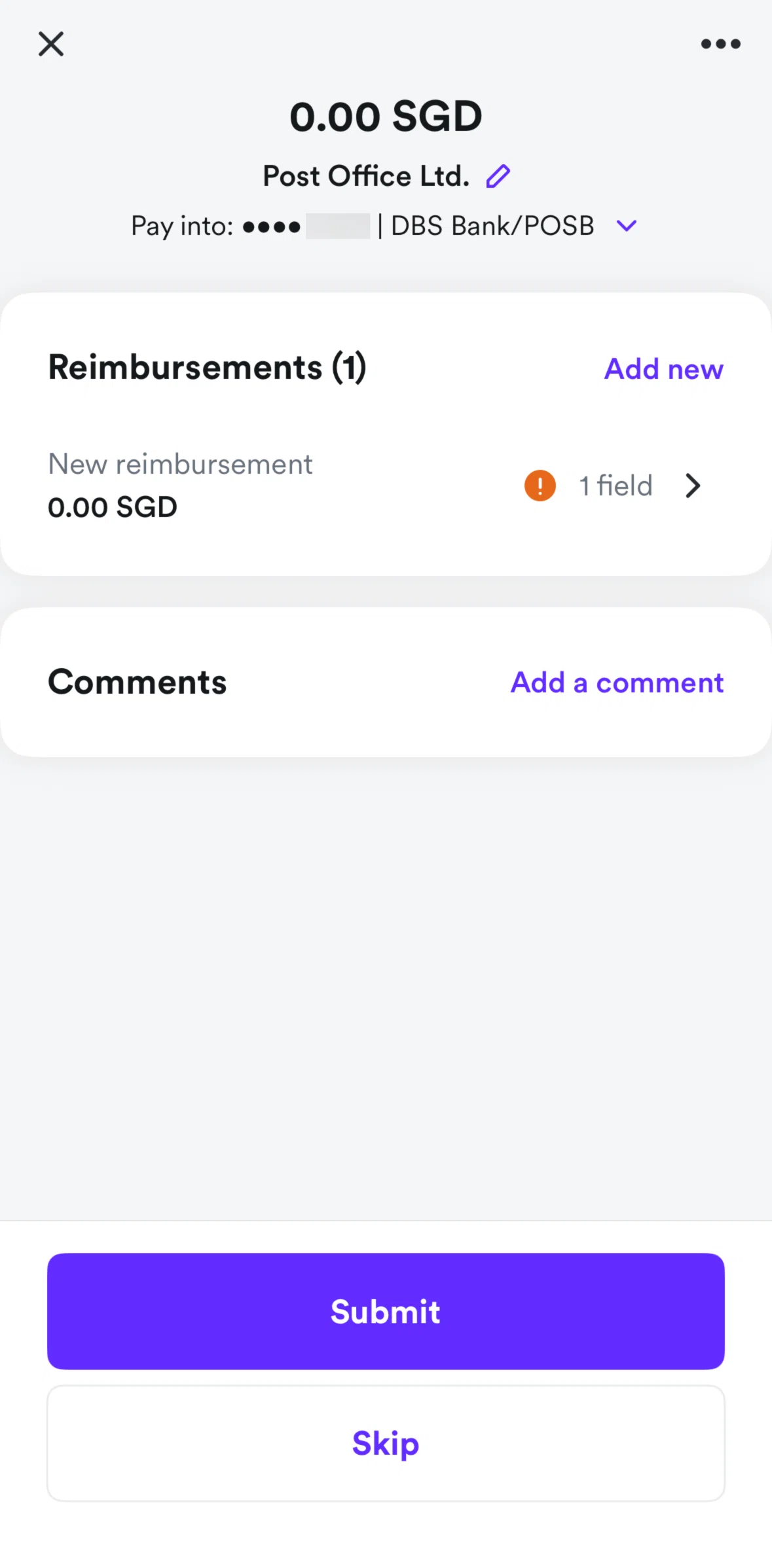Airwallex Screen screen in the Select a bank account flow