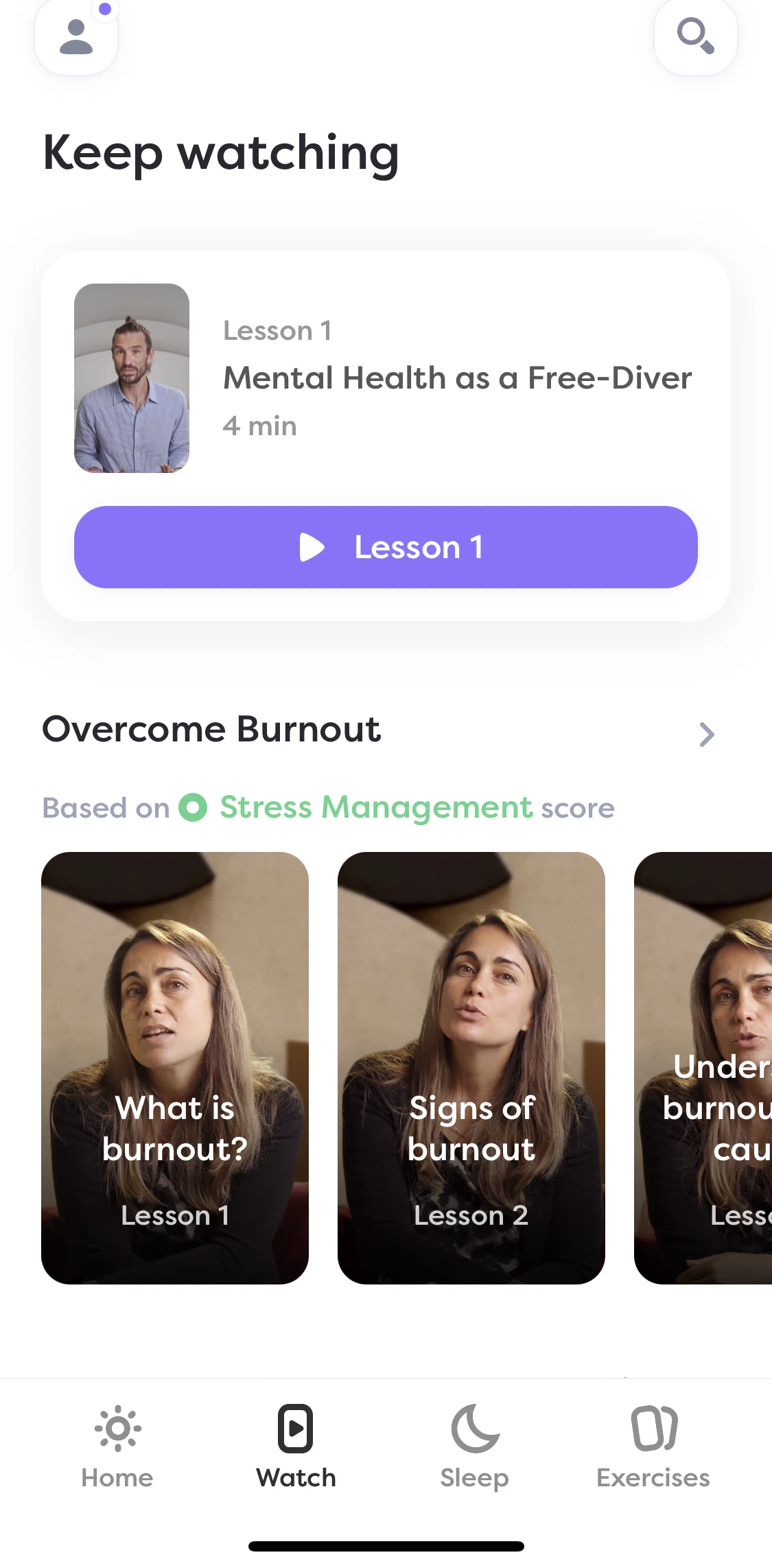 Alan Mind Screen screen in the Masterclass detail flow