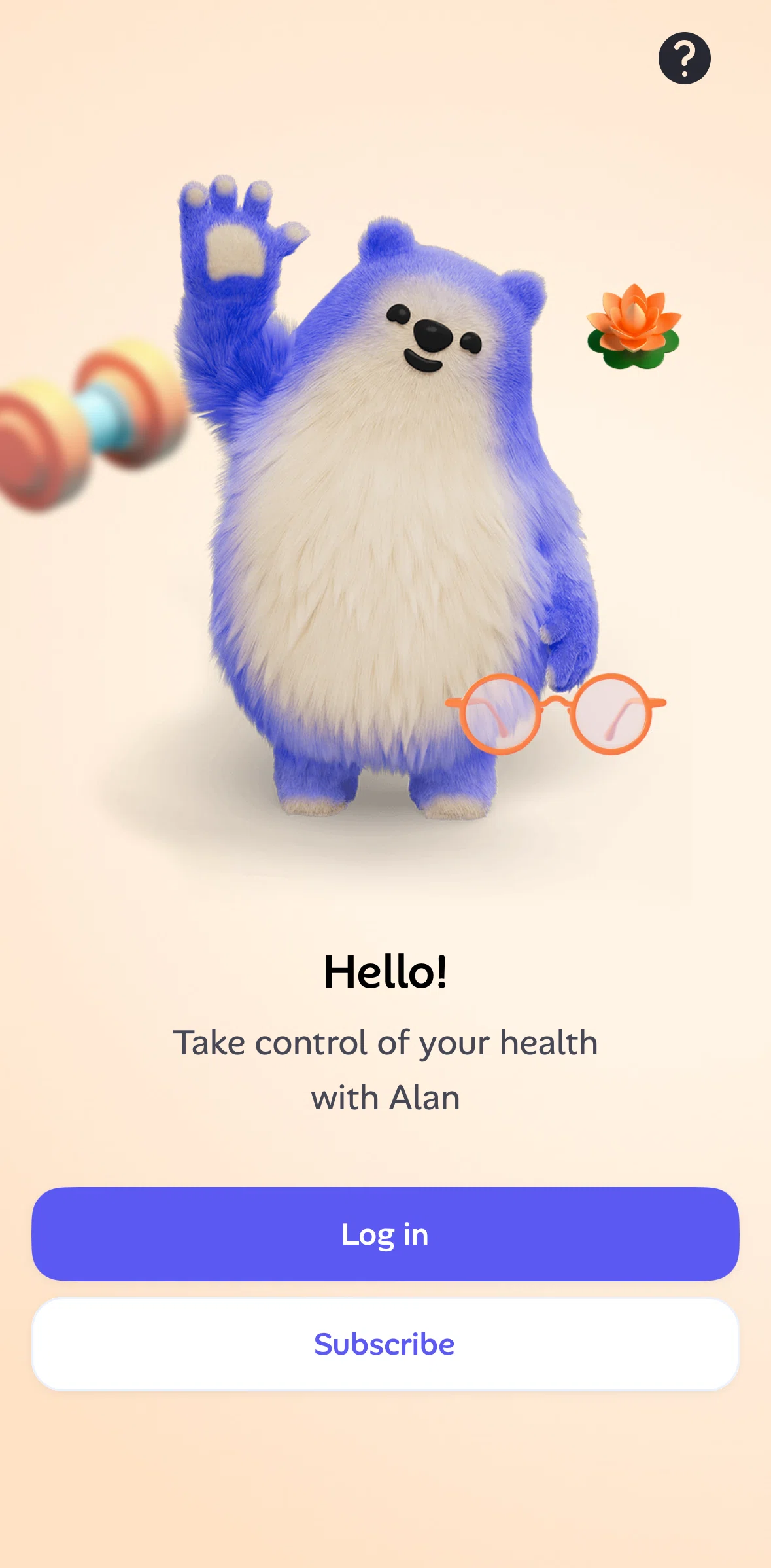Alan Screen screen in the Chatting with Team Alan (onboarding) flow