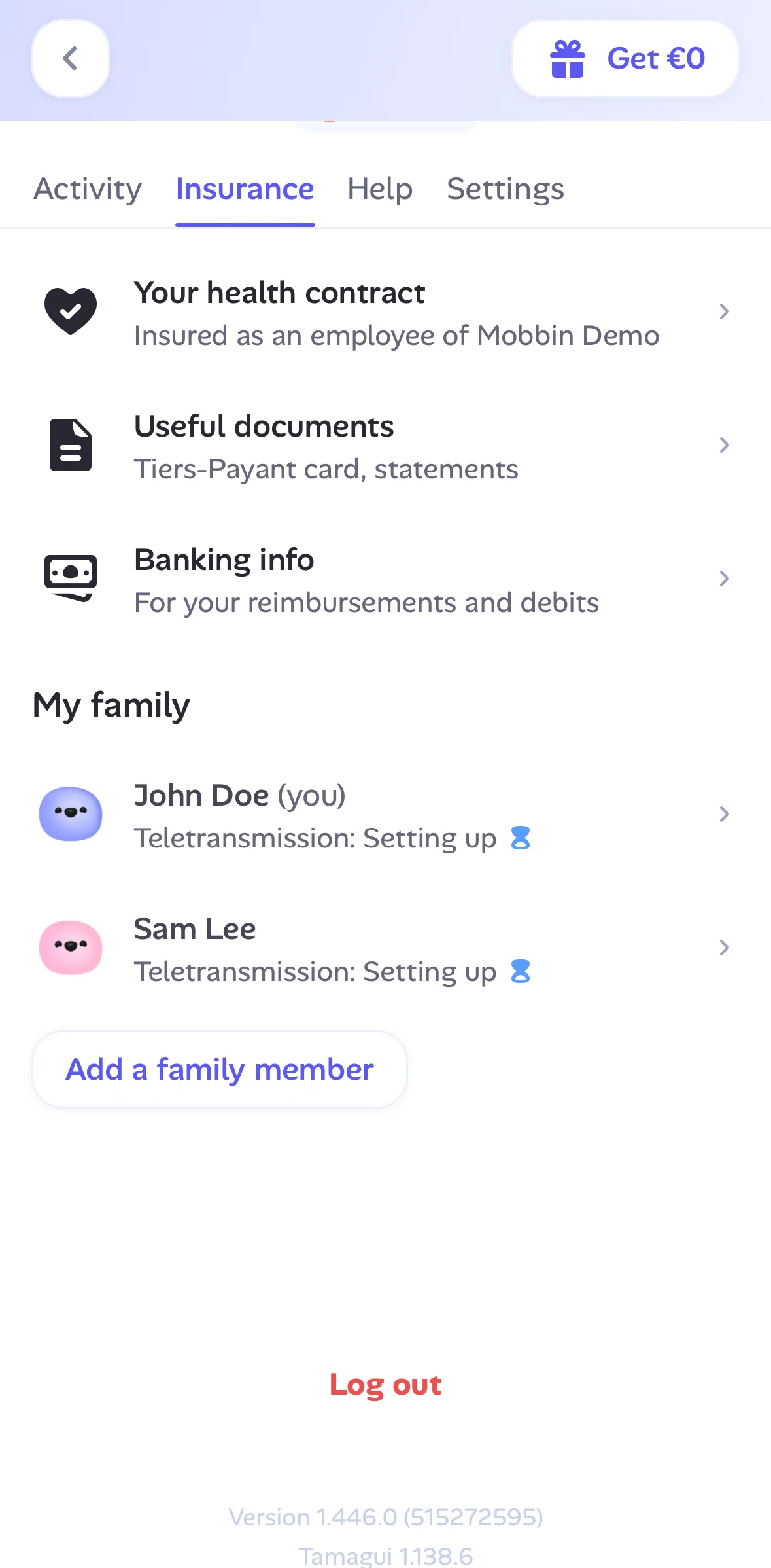 Alan Screen screen in the Family member detail flow