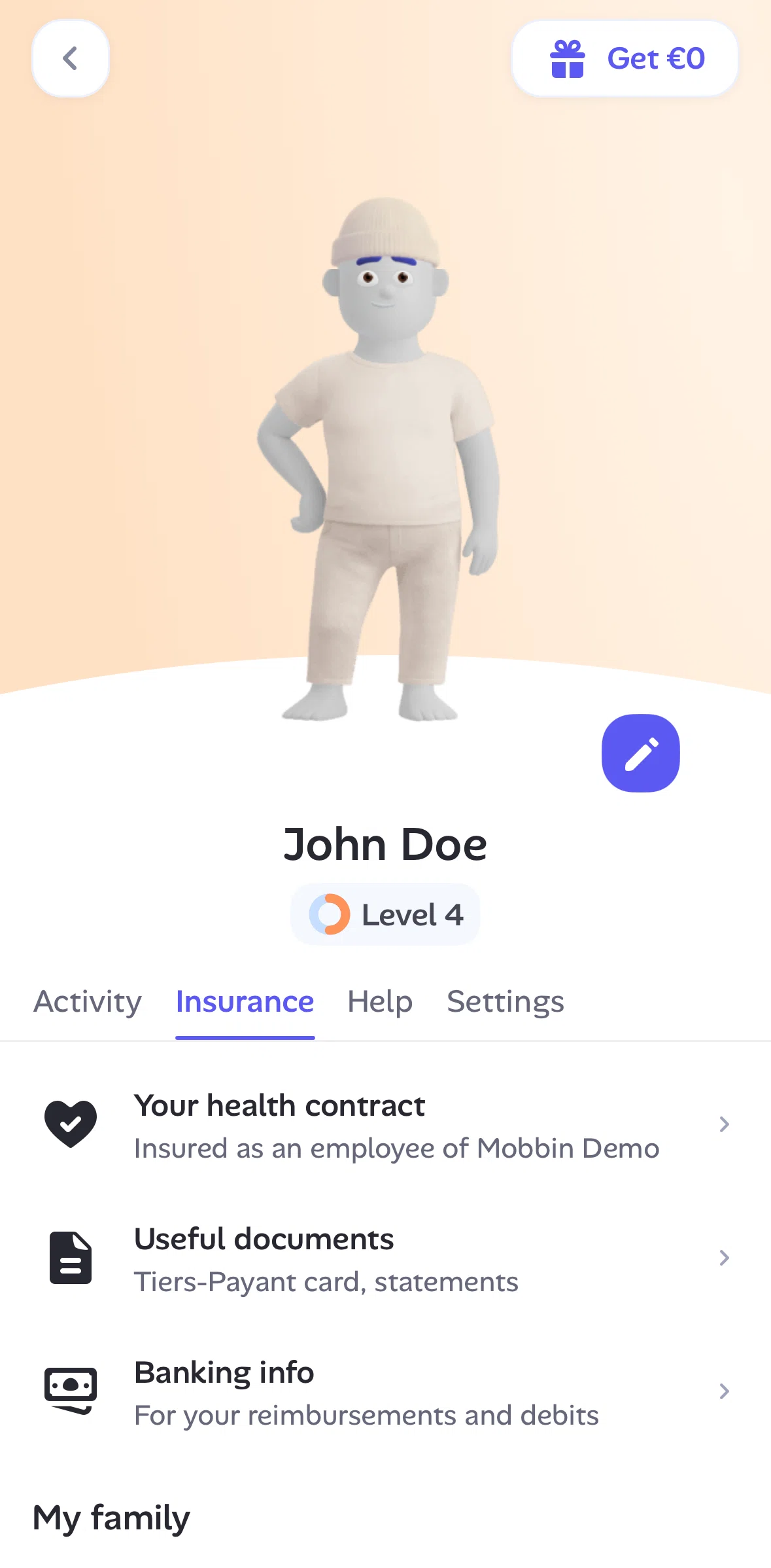 Alan Screen screen in the Insurance (profile) flow