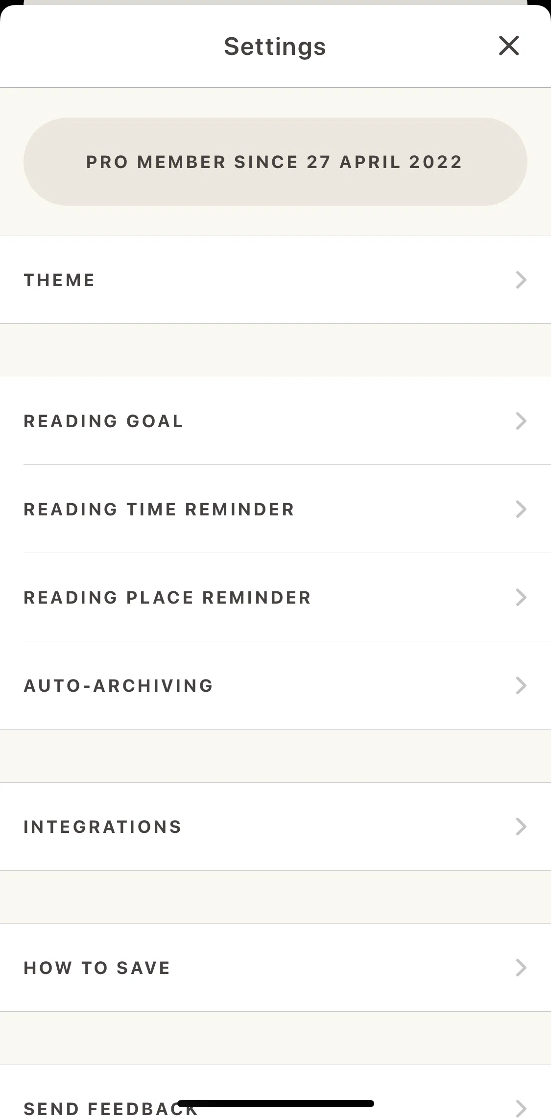 Alfread Screen screen in the Previewing a reading time reminder flow
