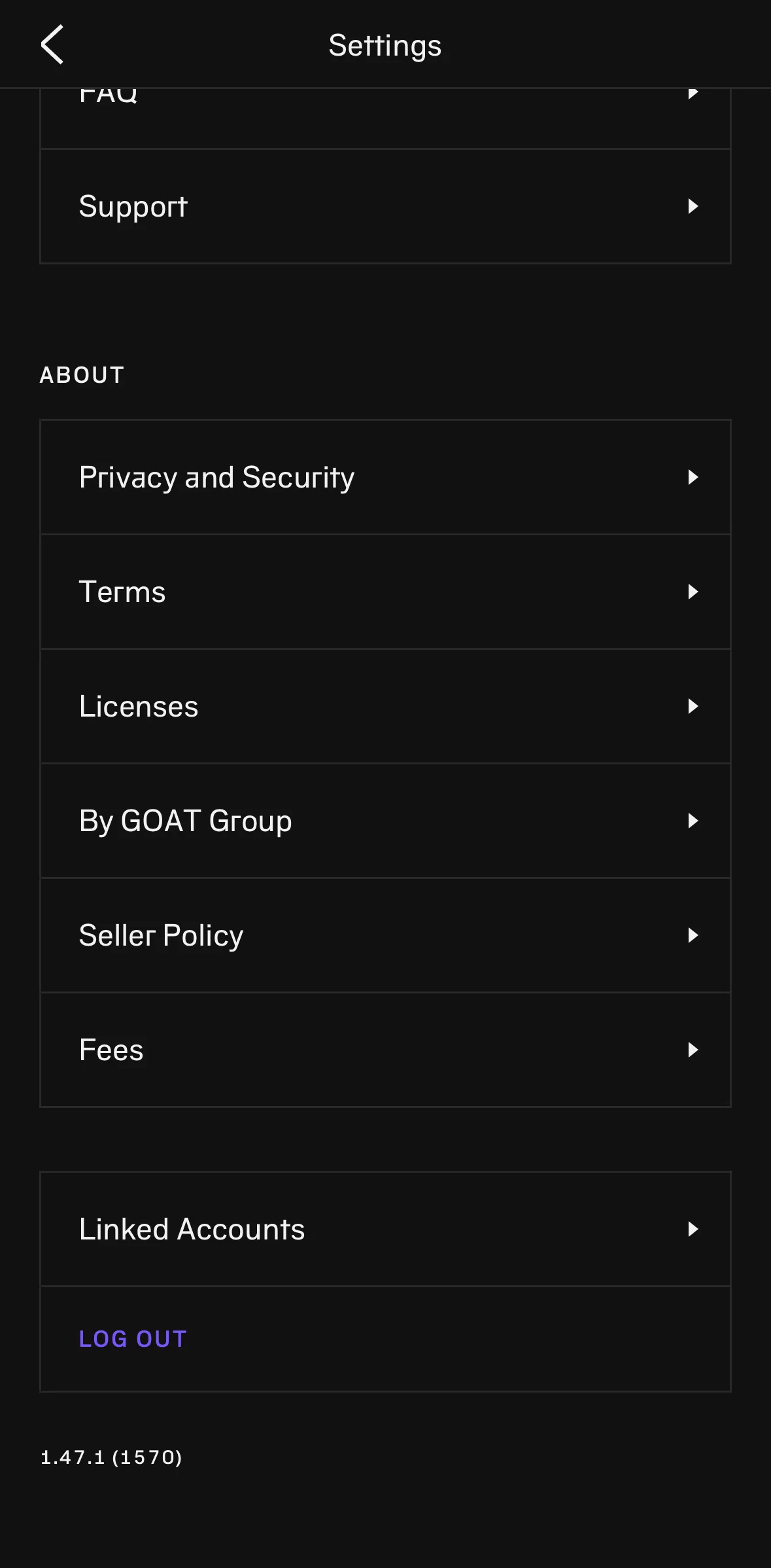 alias Screen screen in the Linking a GOAT account flow