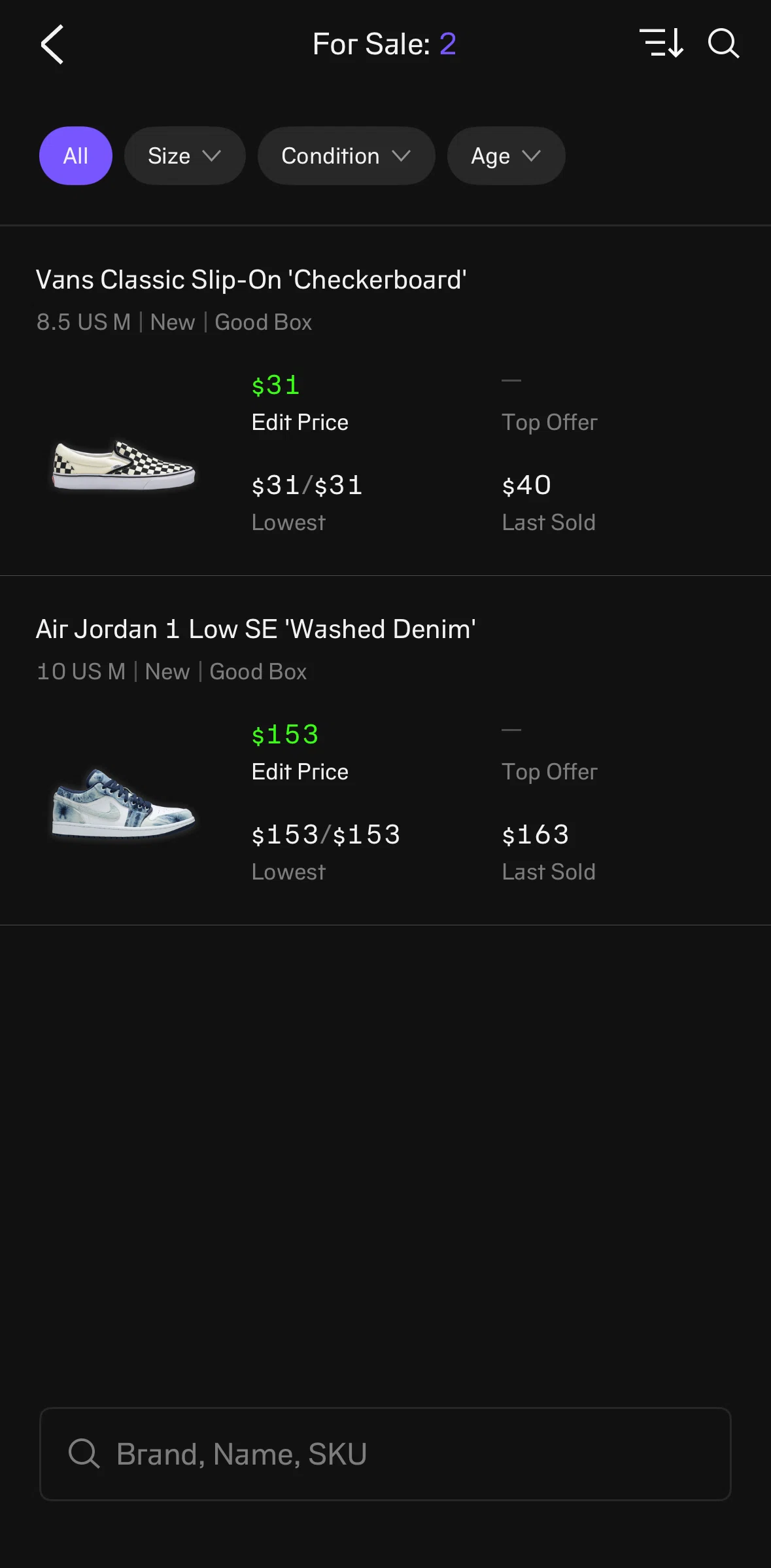 alias Screen screen in the Sorting items flow