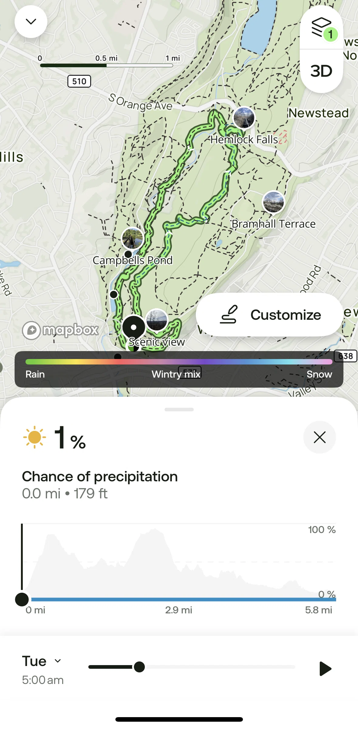 Alltrails Screen screen in the Changing date flow