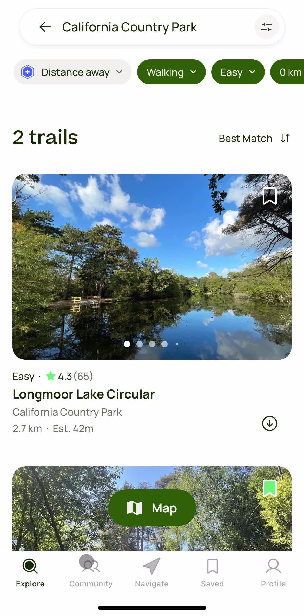 Alltrails Home screen in the Commenting flow