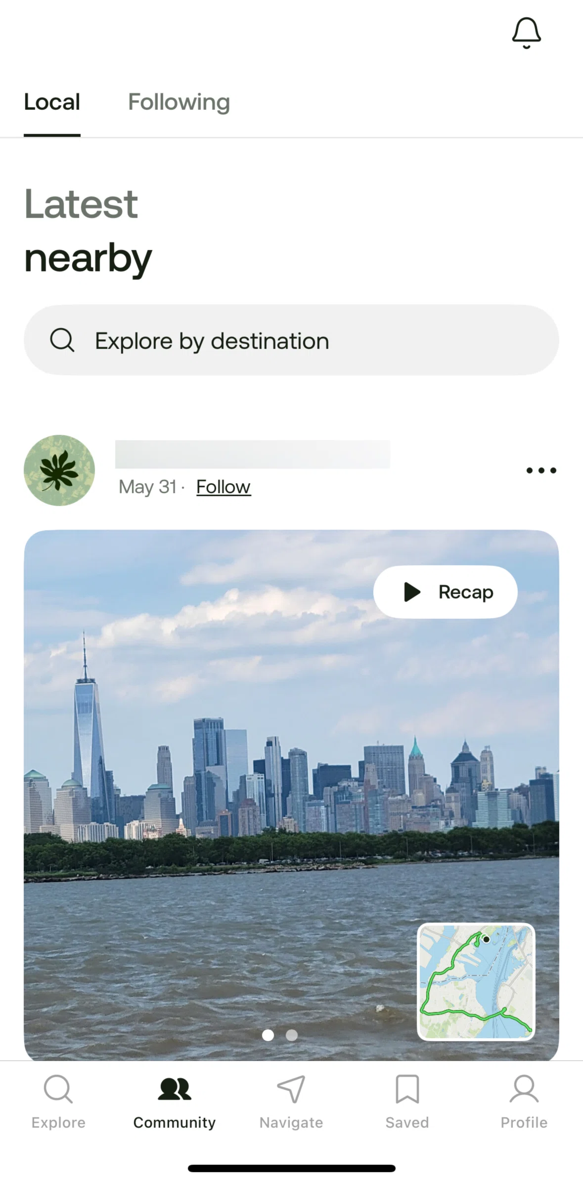 Alltrails Screen screen in the Notifications flow