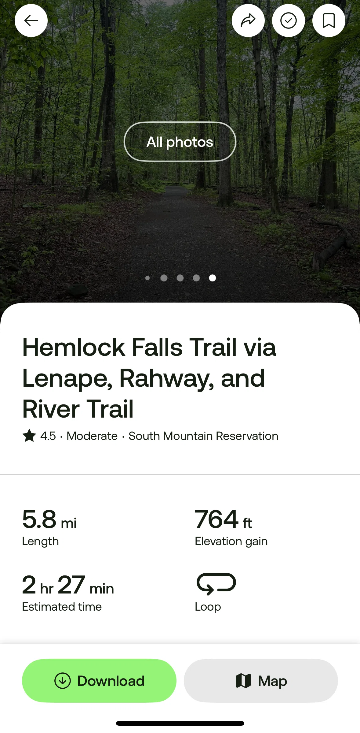 Alltrails Screen screen in the Photos flow