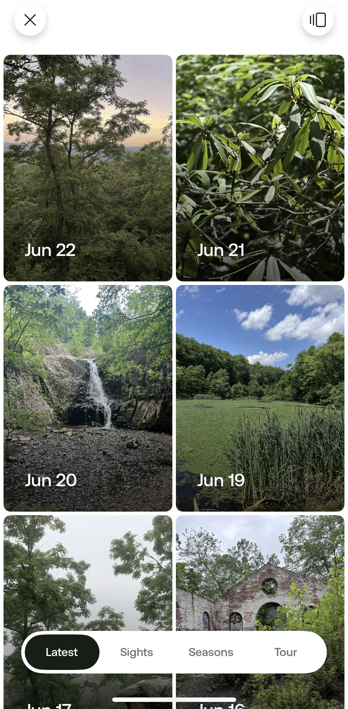 Alltrails Screen screen in the Switching to tour view flow