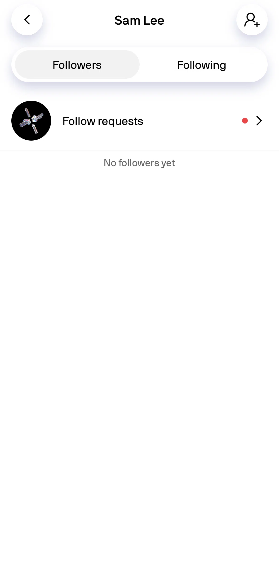 Alta Screen screen in the Accepting a follow request flow
