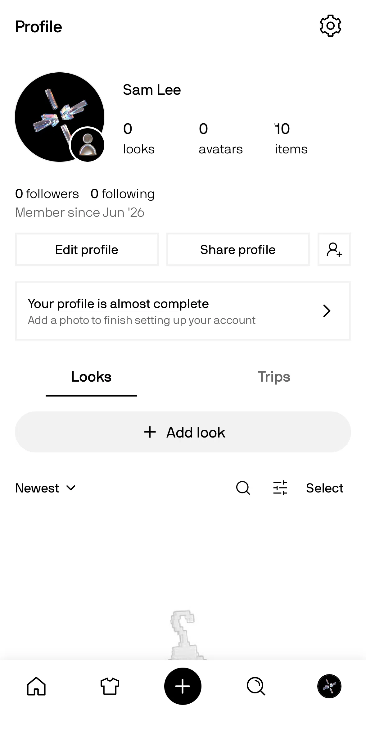 Alta Screen screen in the Editing profile flow