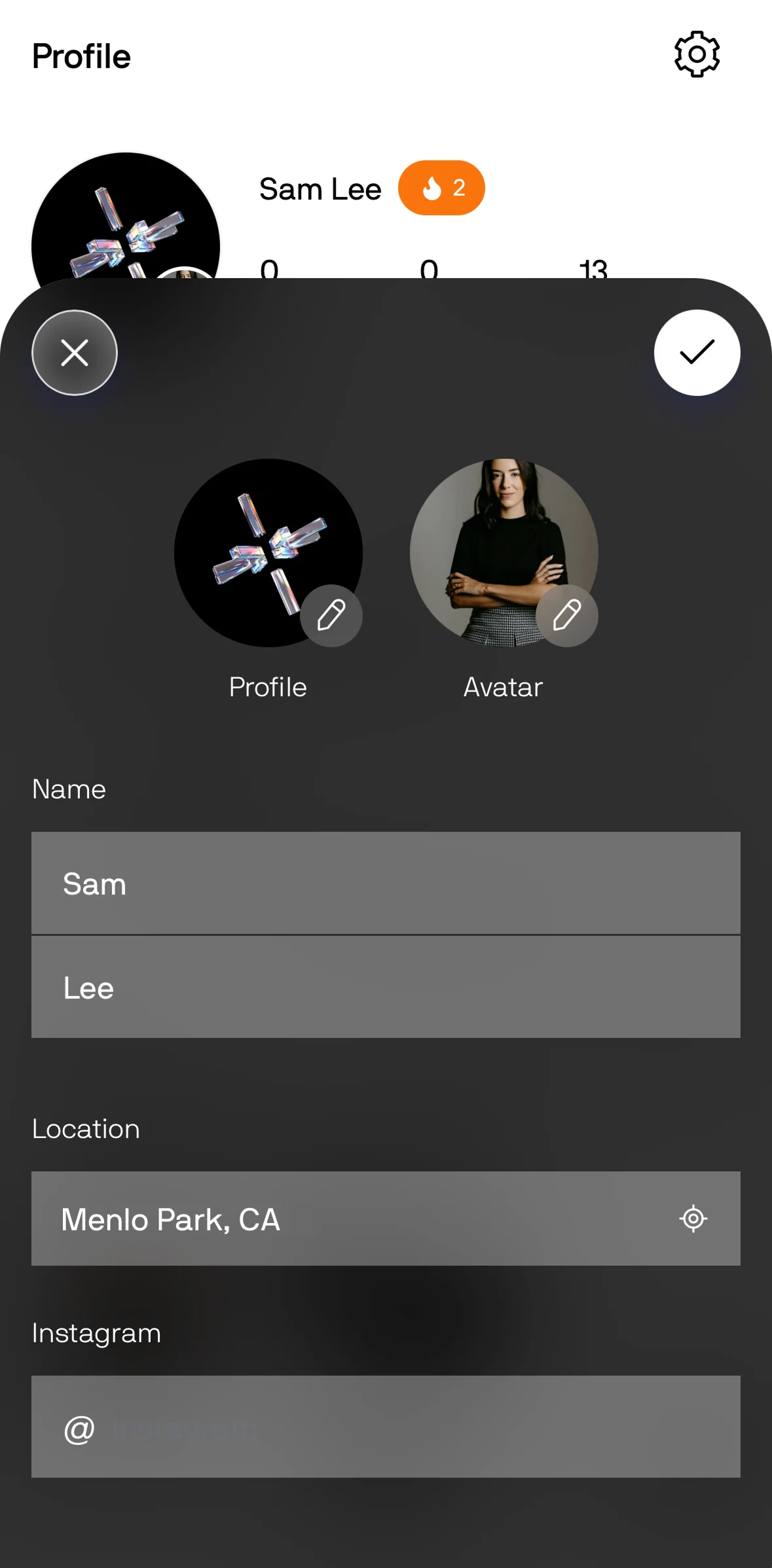 Alta Screen screen in the Uploading a profile picture flow
