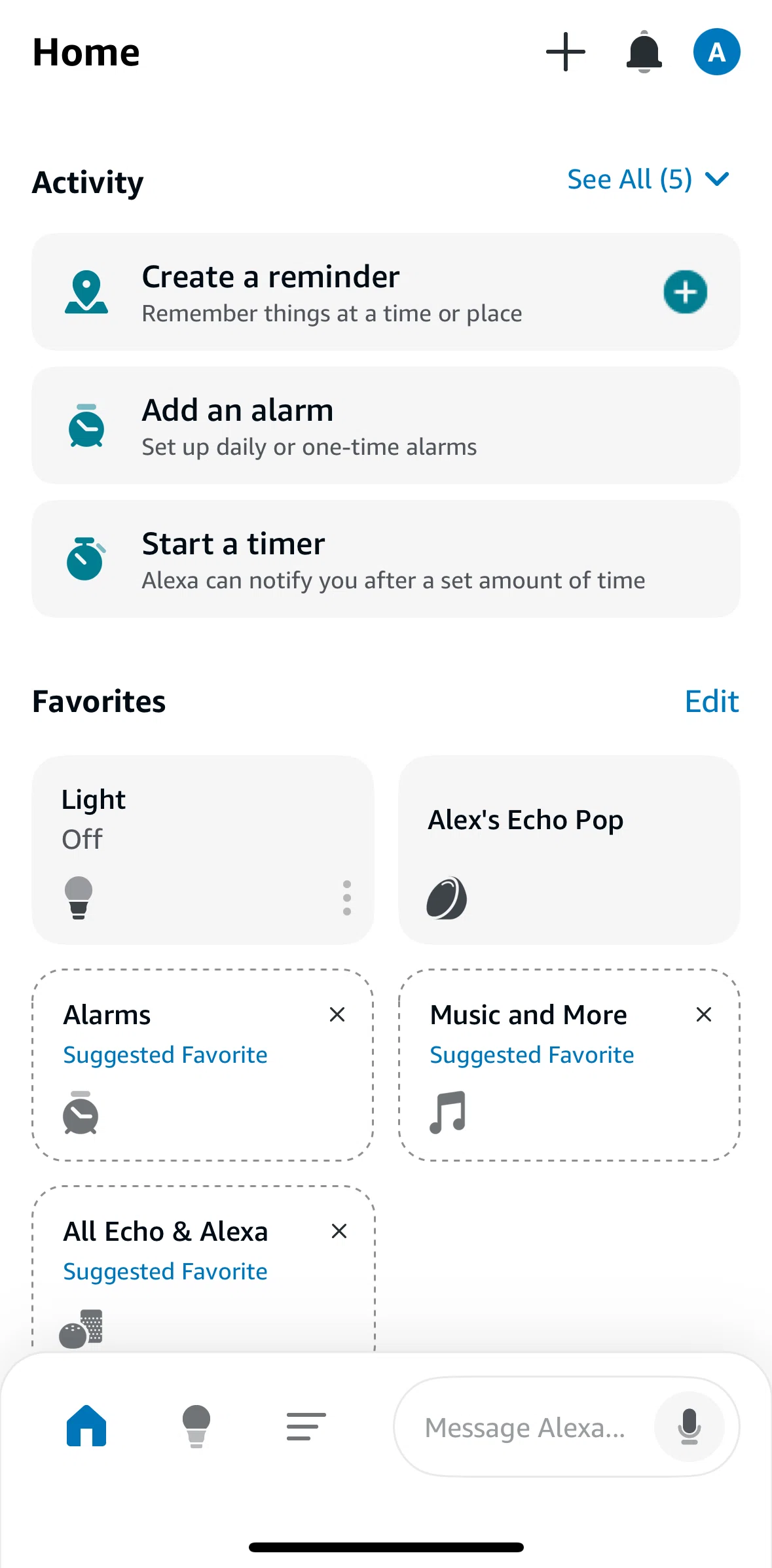 Amazon Alexa Screen screen in the Devices flow