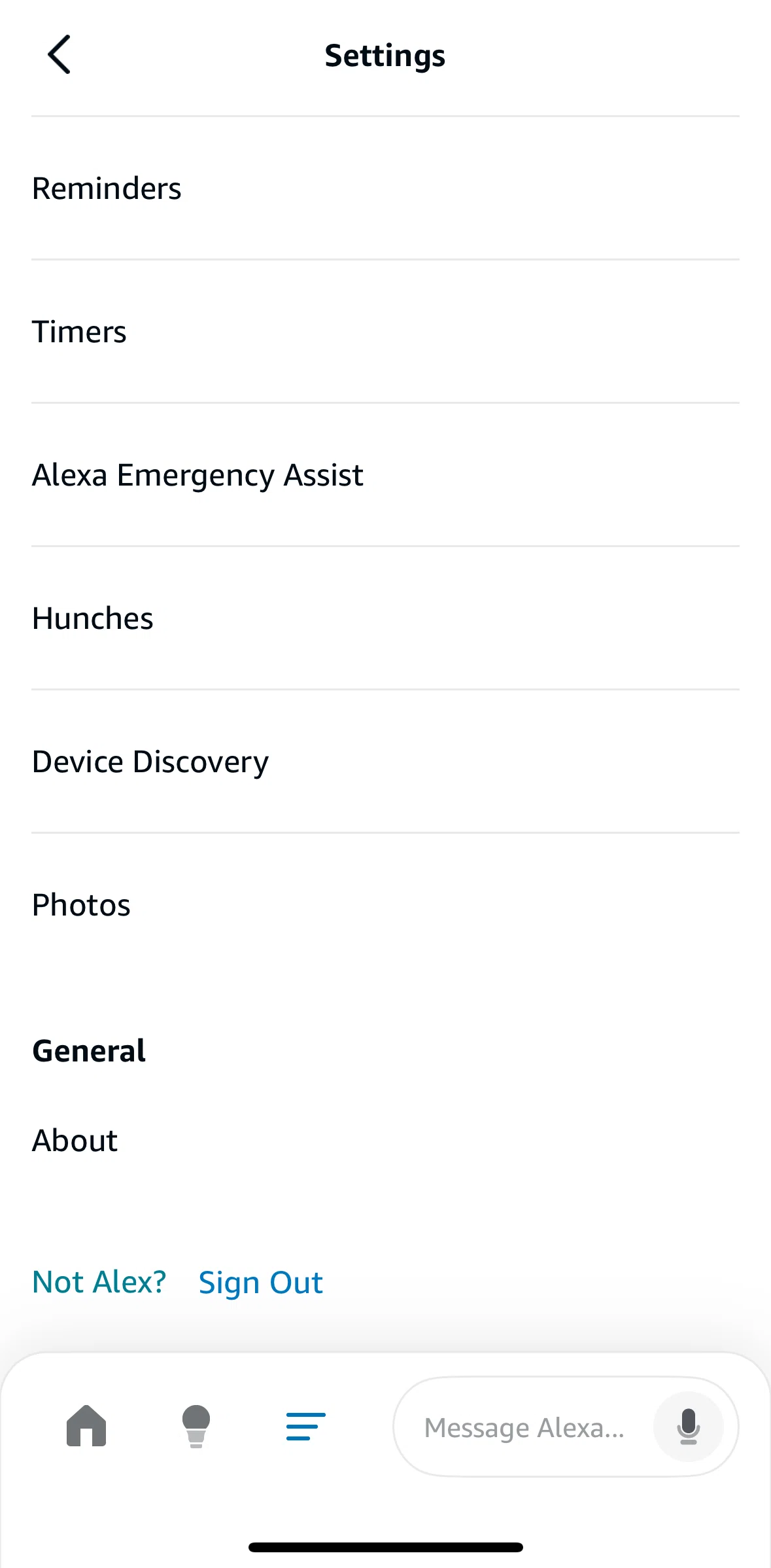 Amazon Alexa Screen screen in the Logging out flow