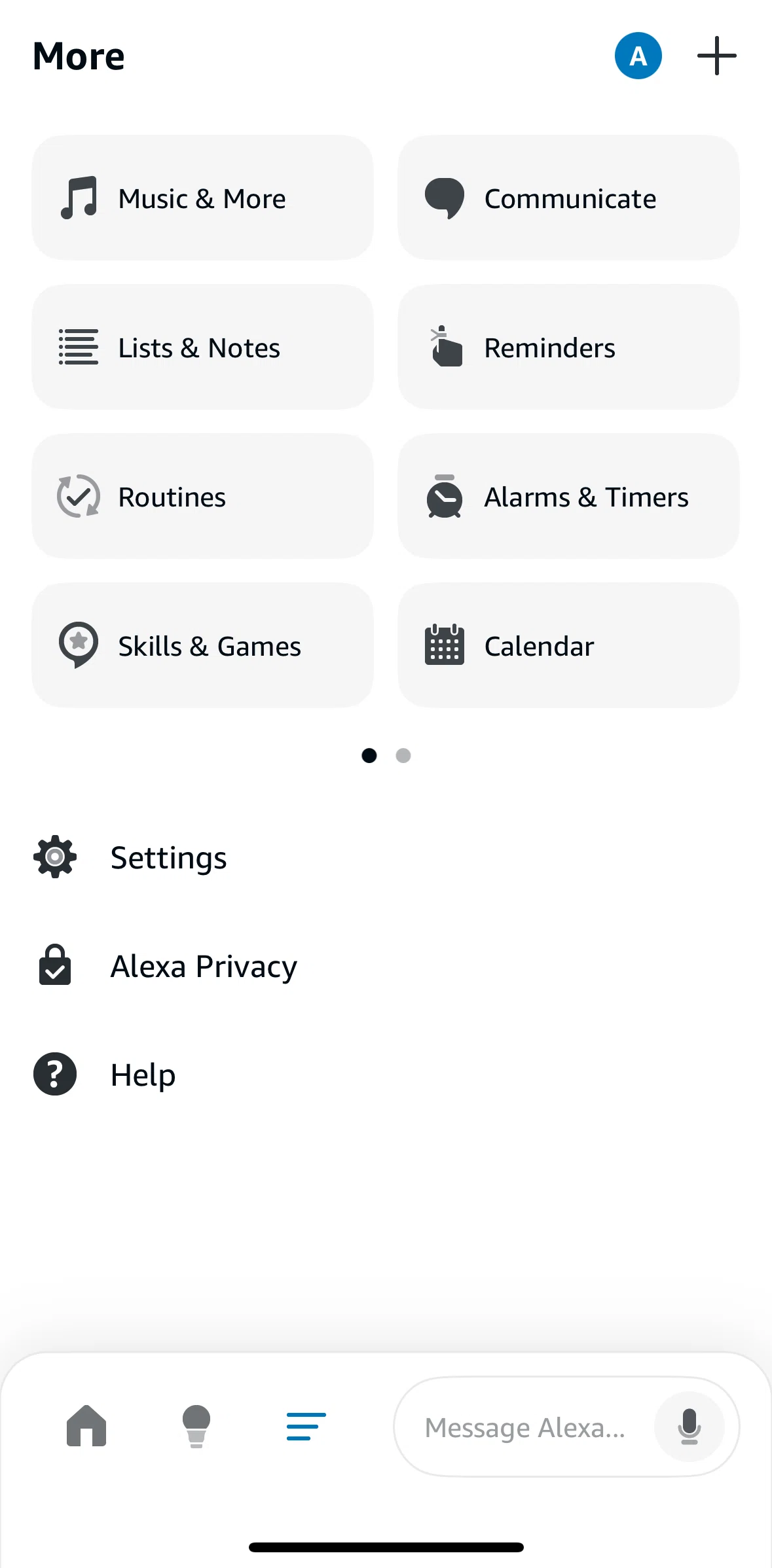 Amazon Alexa Screen screen in the Reminders flow