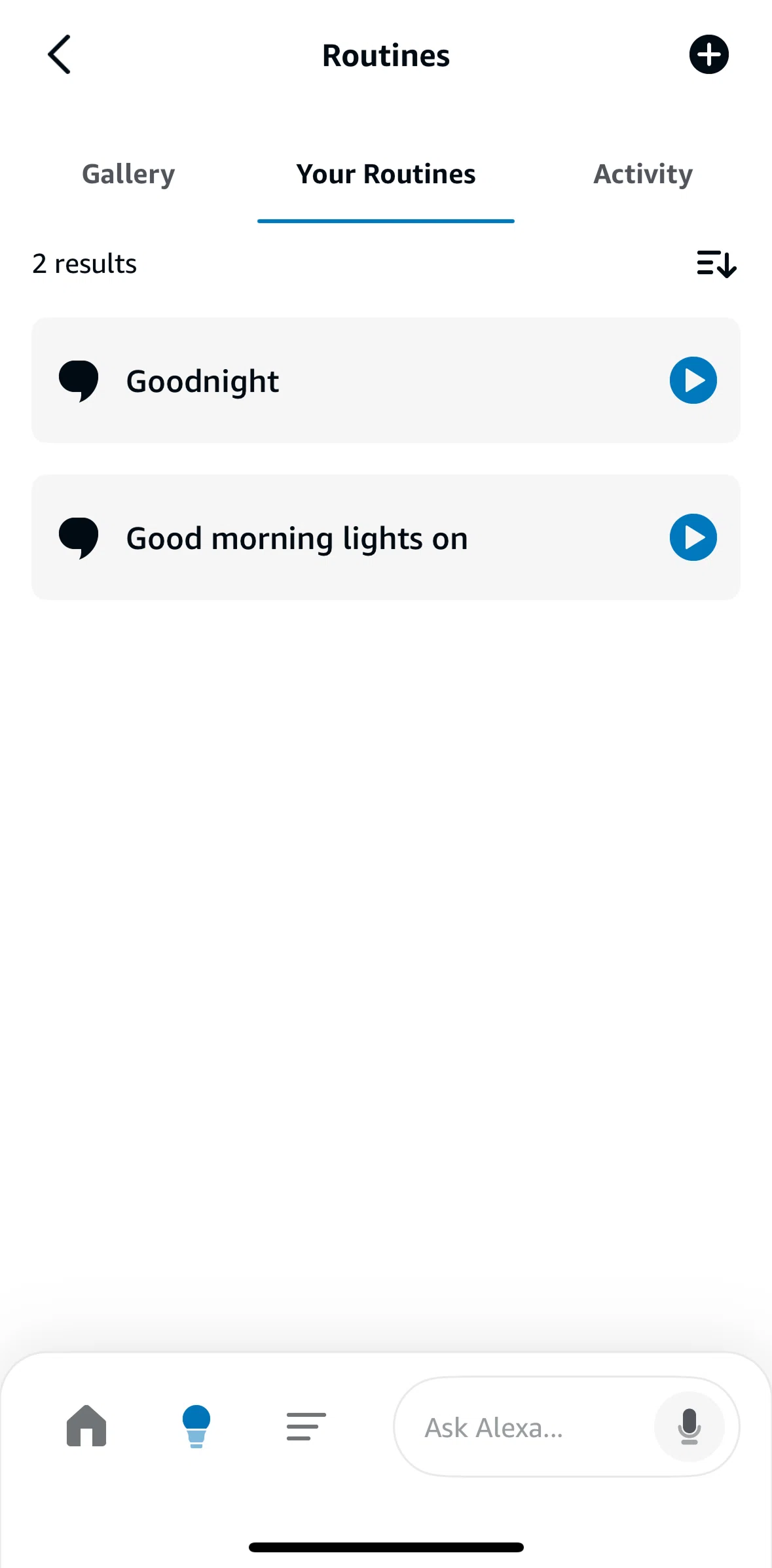 Amazon Alexa Screen screen in the Routine detail flow