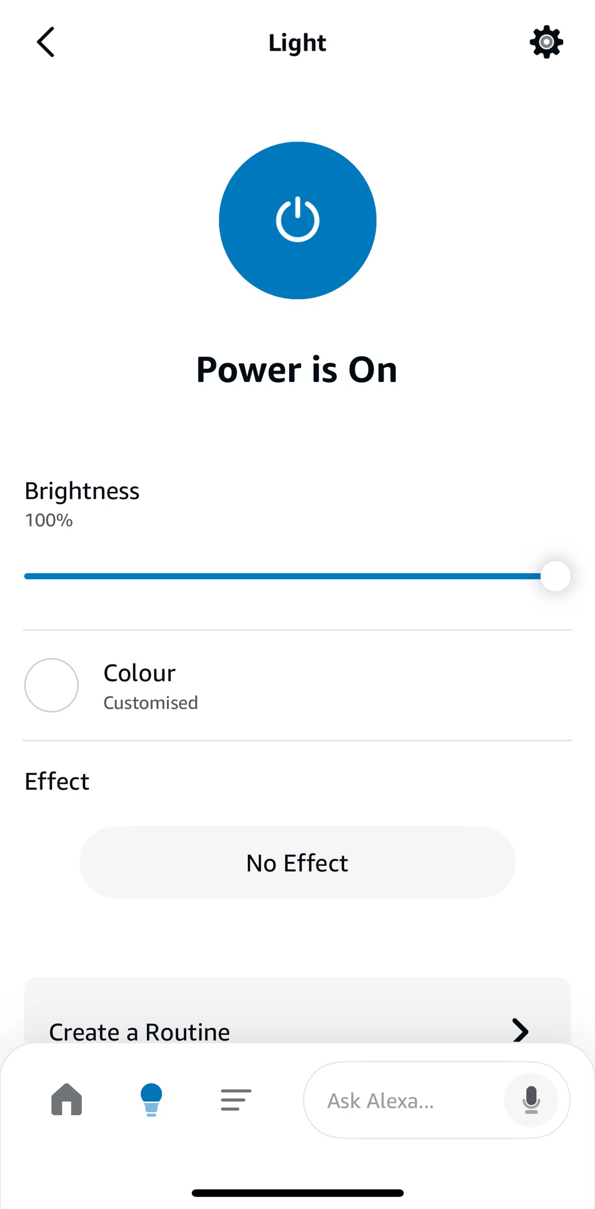 Amazon Alexa Screen screen in the Routines flow
