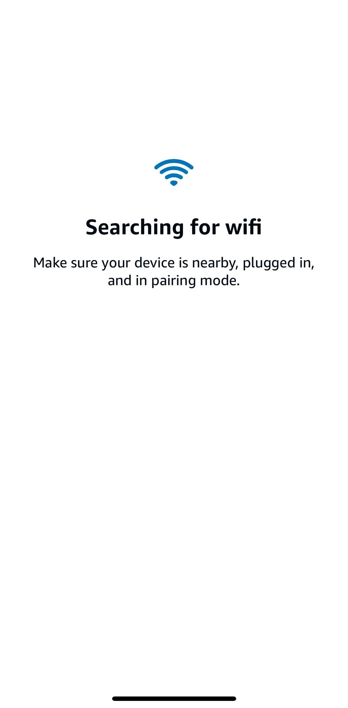 Amazon Alexa Screen screen in the Setting up Wi-Fi flow