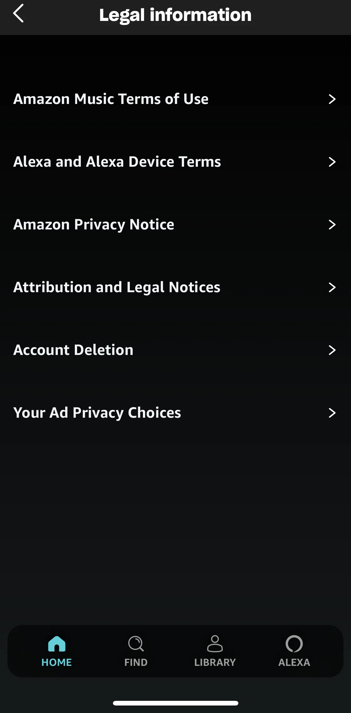 Amazon Music Screen screen in the Privacy notice flow