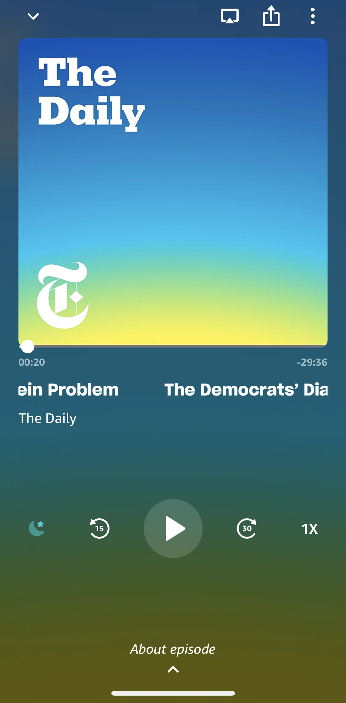 Amazon Music Screen screen in the Setting speed narration flow