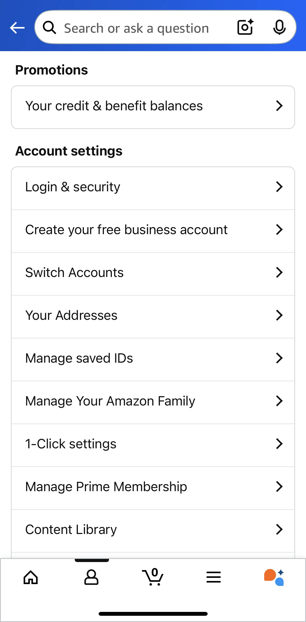 Amazon Shopping Screen screen in the Addresses flow