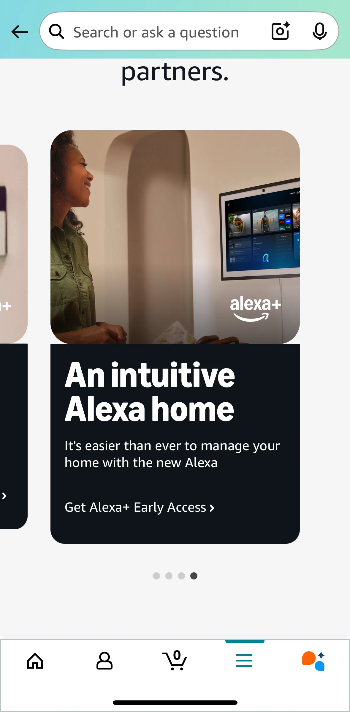 Amazon Shopping Screen screen in the Alexa+ flow