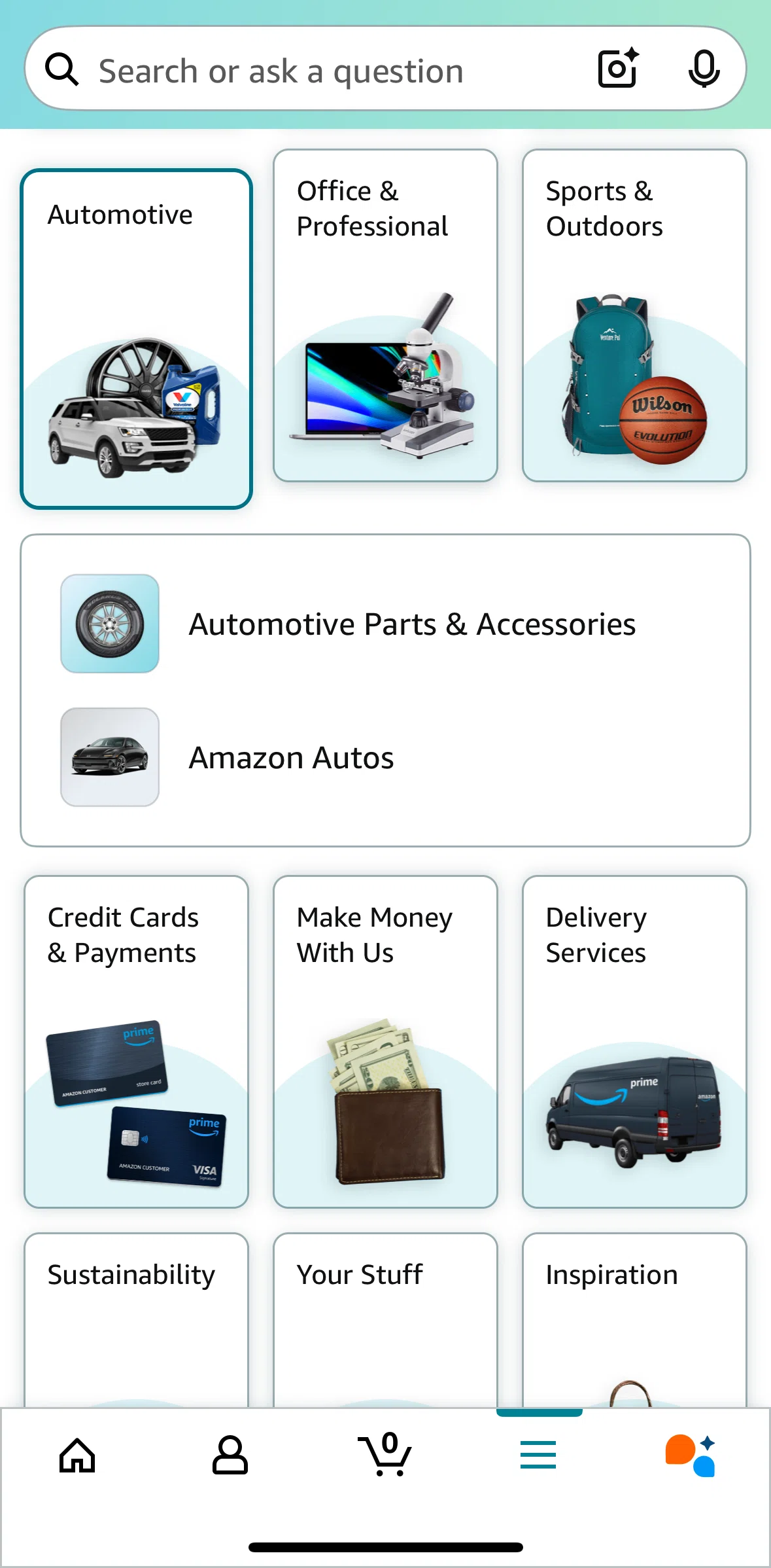 Amazon Shopping Screen screen in the Amazon Autos flow