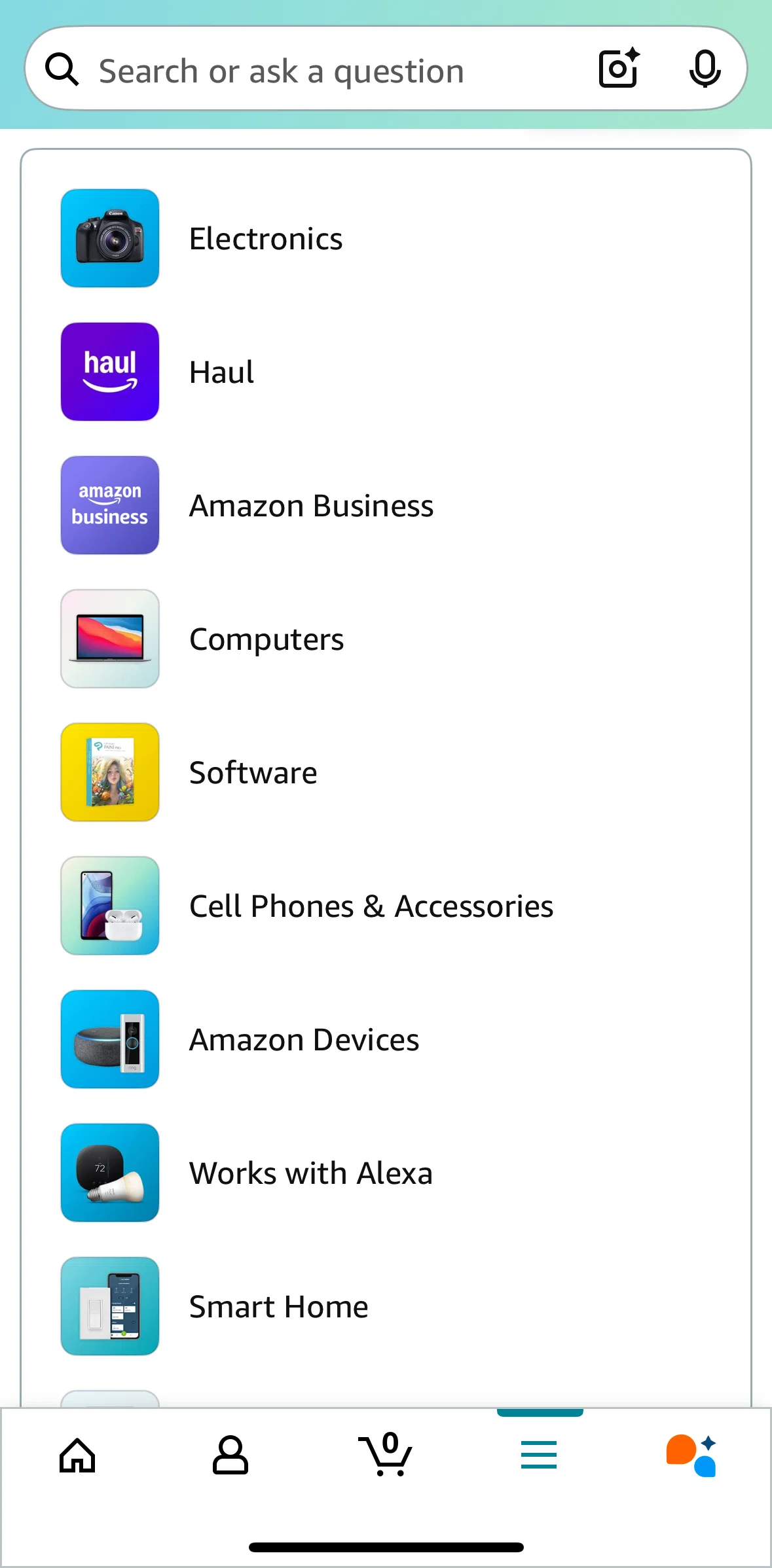 Amazon Shopping Screen screen in the Amazon Business flow