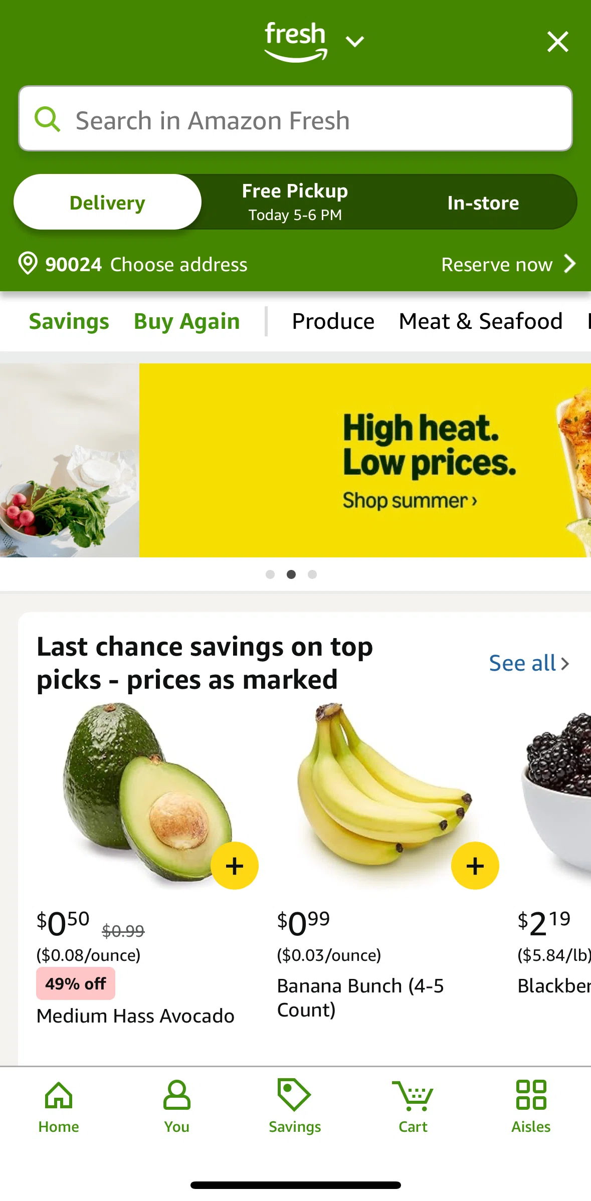Amazon Shopping Screen screen in the Changing stores flow