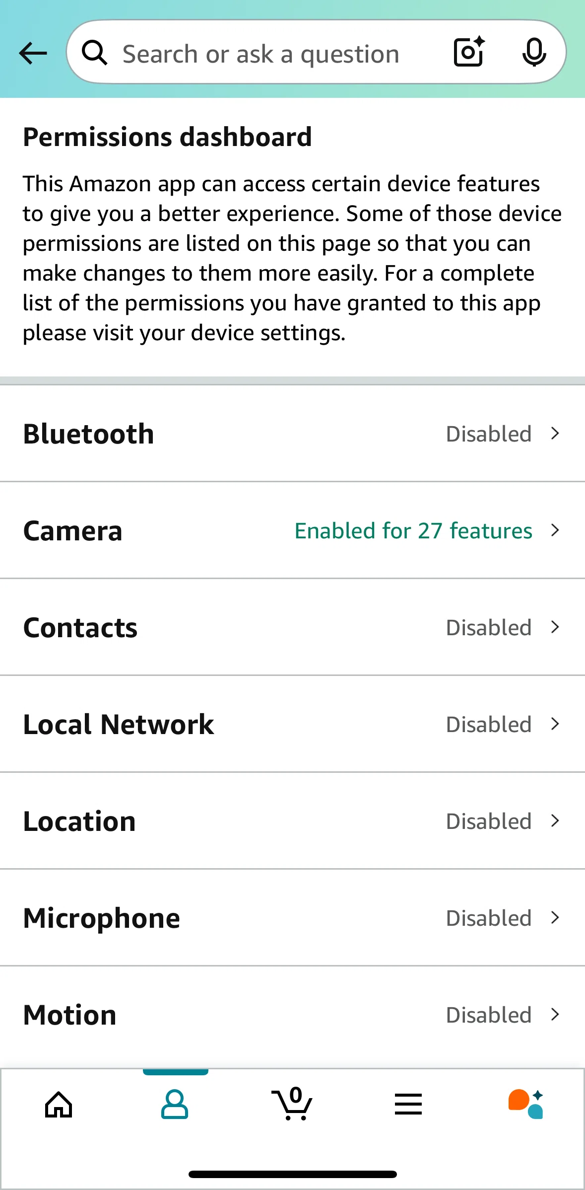 Amazon Shopping Screen screen in the Enabling bluetooth flow