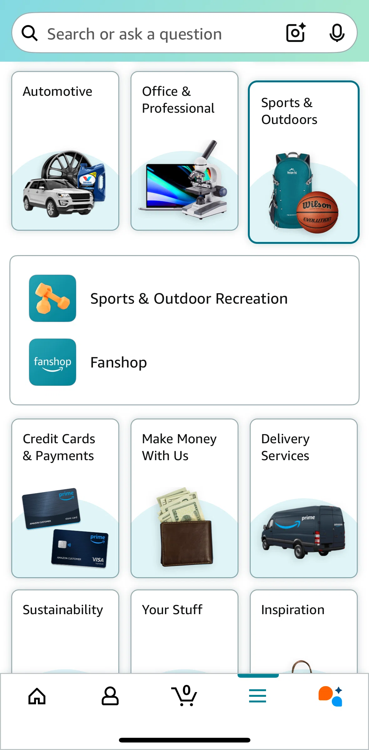 Amazon Shopping Screen screen in the Fanshop flow