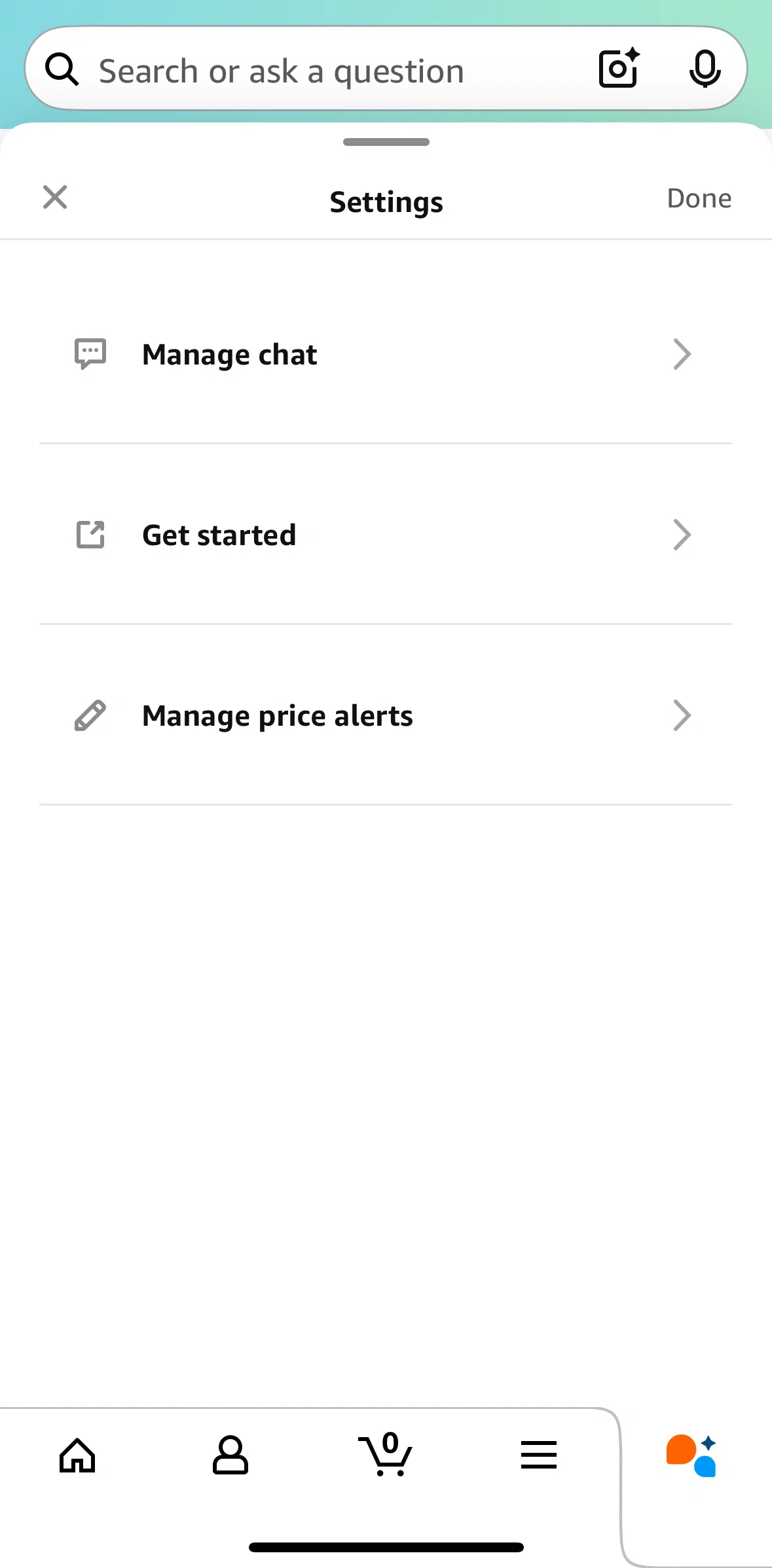 Amazon Shopping Screen screen in the Get started flow