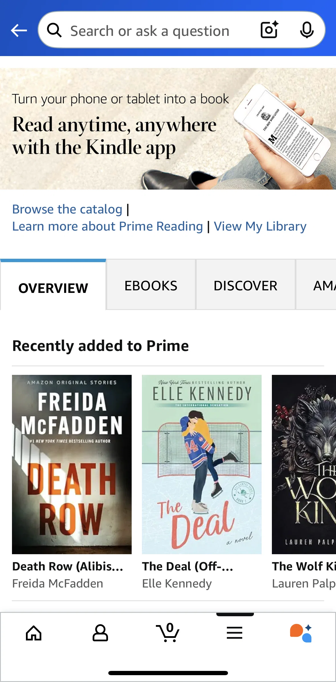 Amazon Shopping Screen screen in the Learn more flow