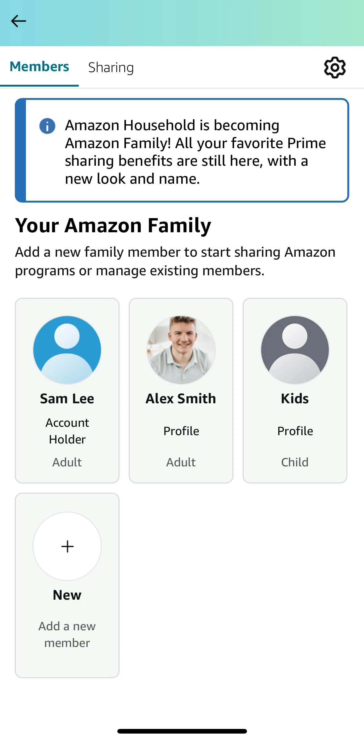 Amazon Shopping Screen screen in the Profile detail (Amazon Family) flow