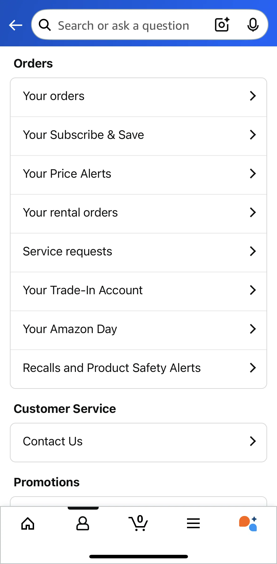 Amazon Shopping Screen screen in the Recalls and product safety alerts flow