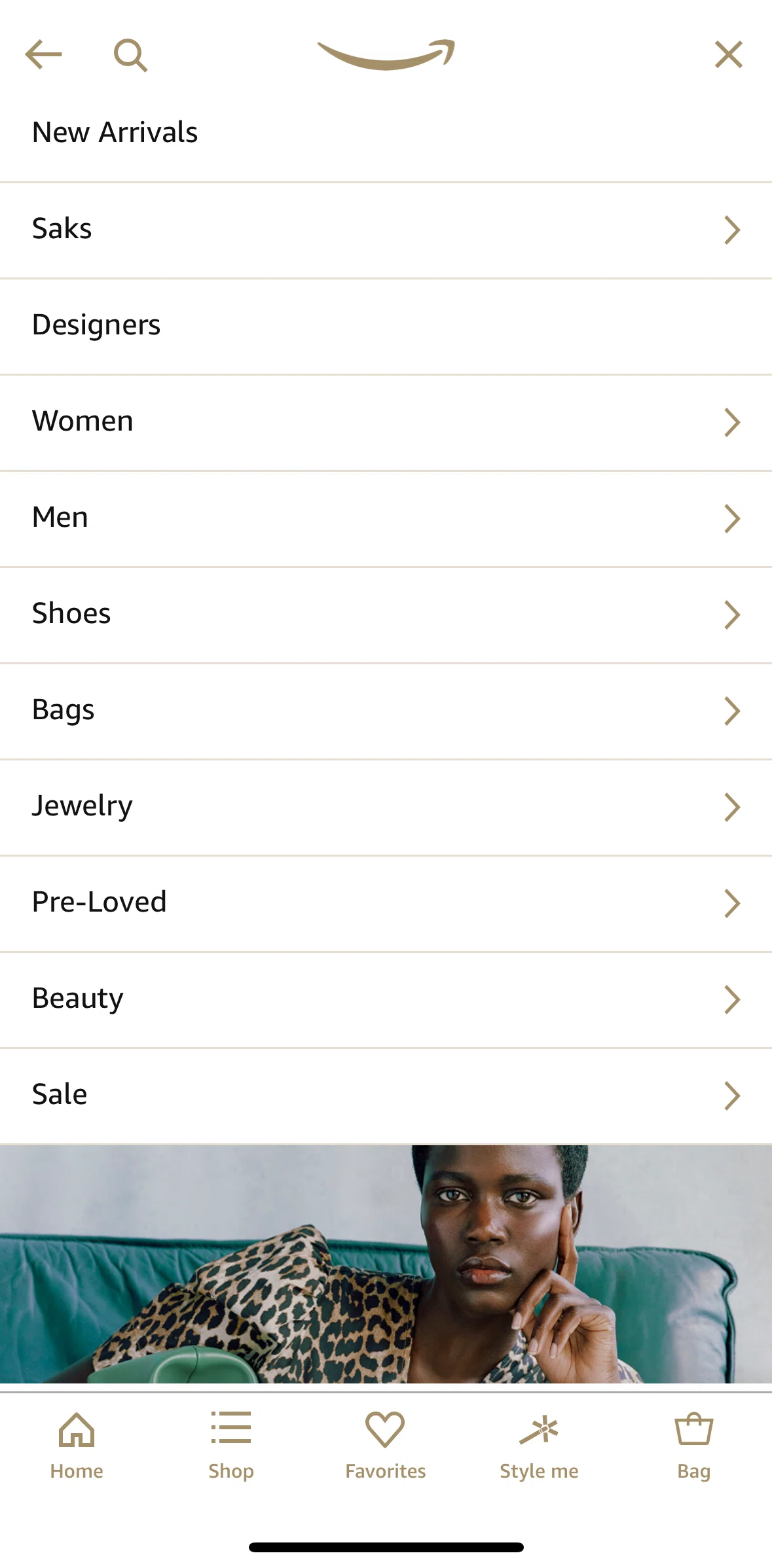 Amazon Shopping Screen screen in the Shop flow