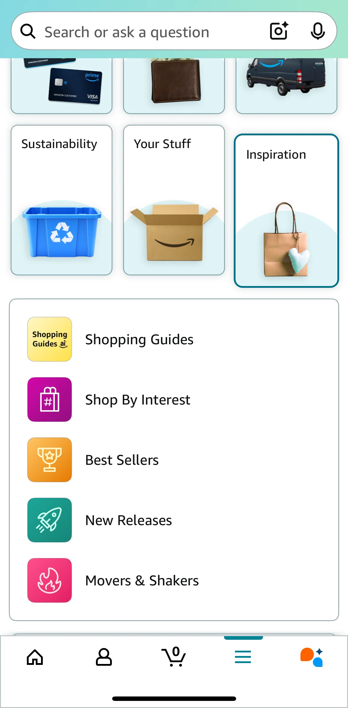 Amazon Shopping Screen screen in the Shopping Guides flow