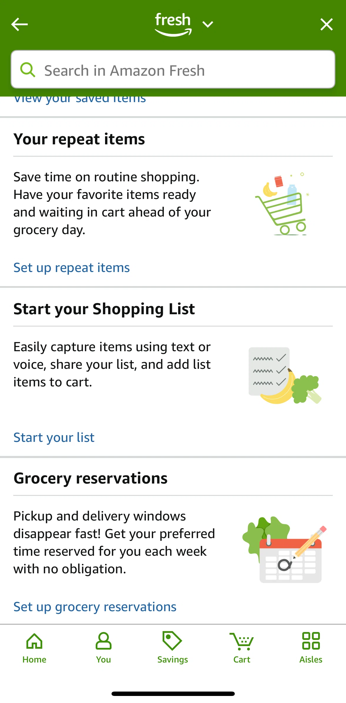 Amazon Shopping Screen screen in the Shopping list flow