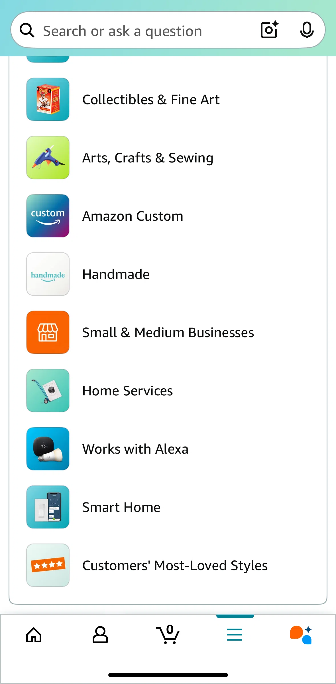Amazon Shopping Screen screen in the Smart home flow